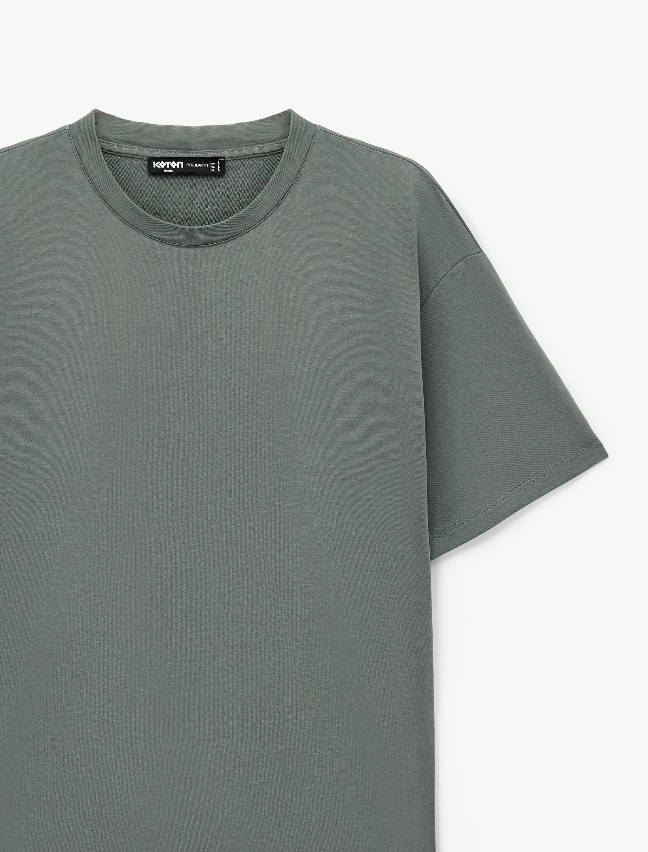   Regular Fit Kısa Kollu Bisiklet Yaka Pamuklu Basic Tişört