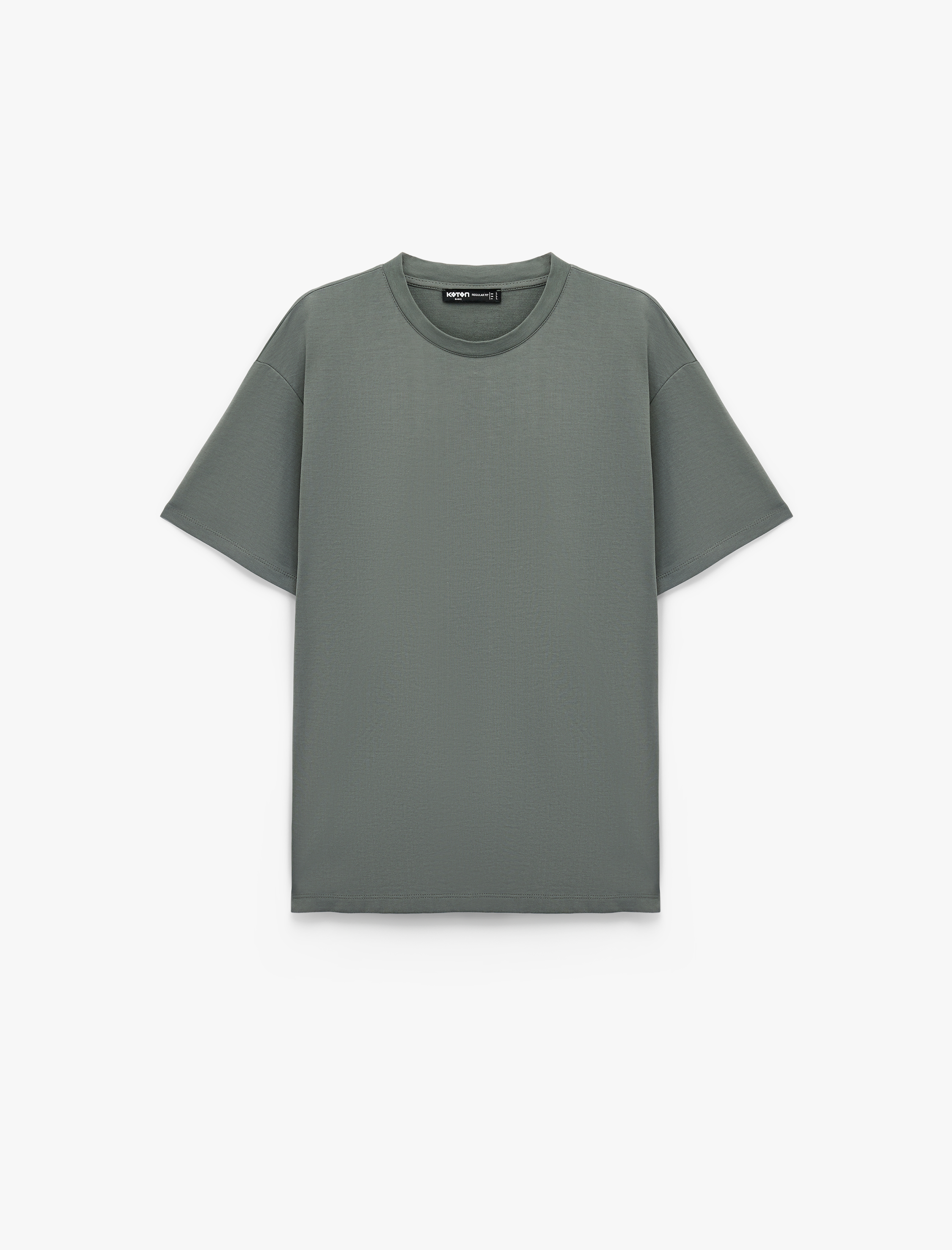   Regular Fit Kısa Kollu Bisiklet Yaka Pamuklu Basic Tişört