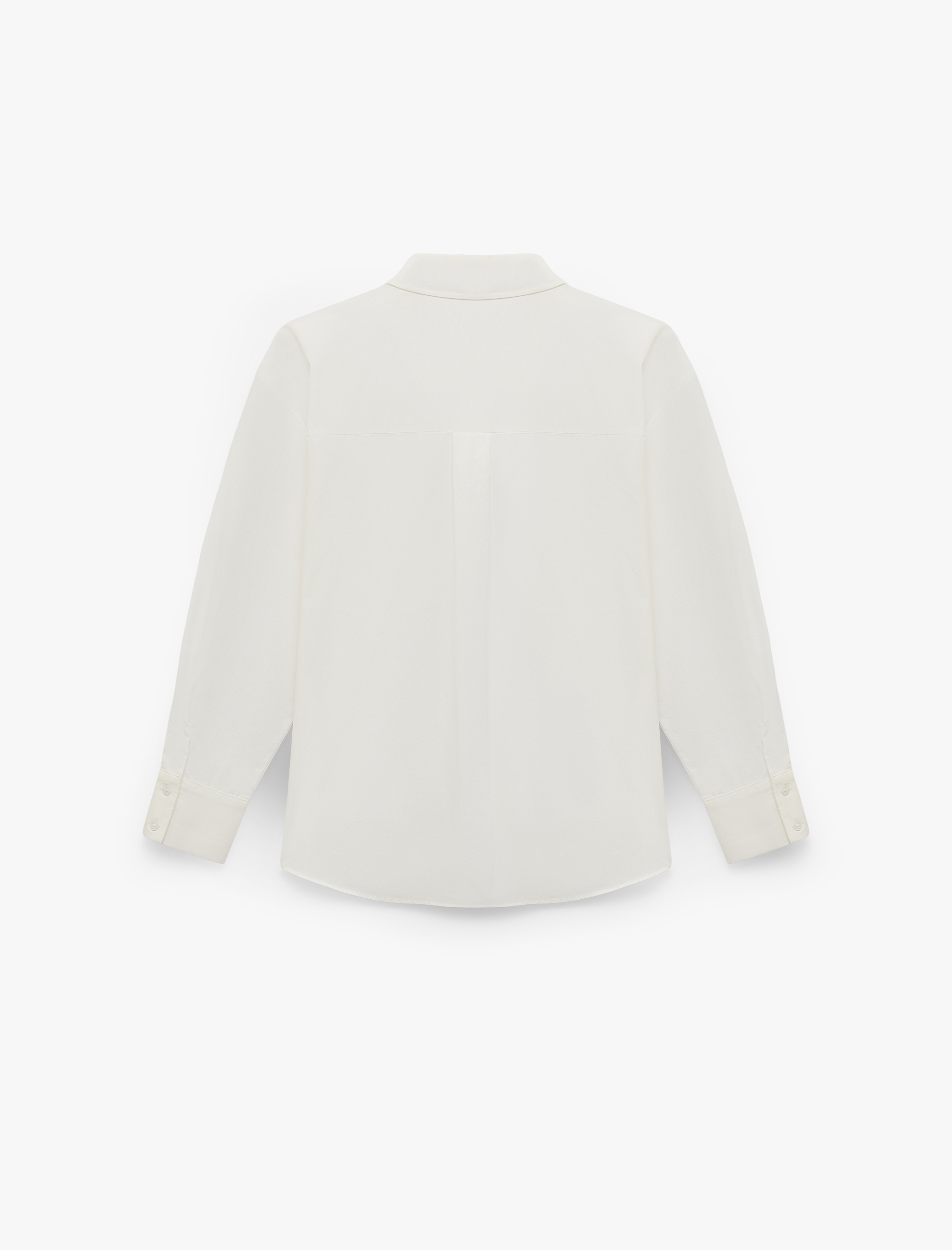   Pamuklu Uzun Kollu Cep Detaylı Oversize Gömlek