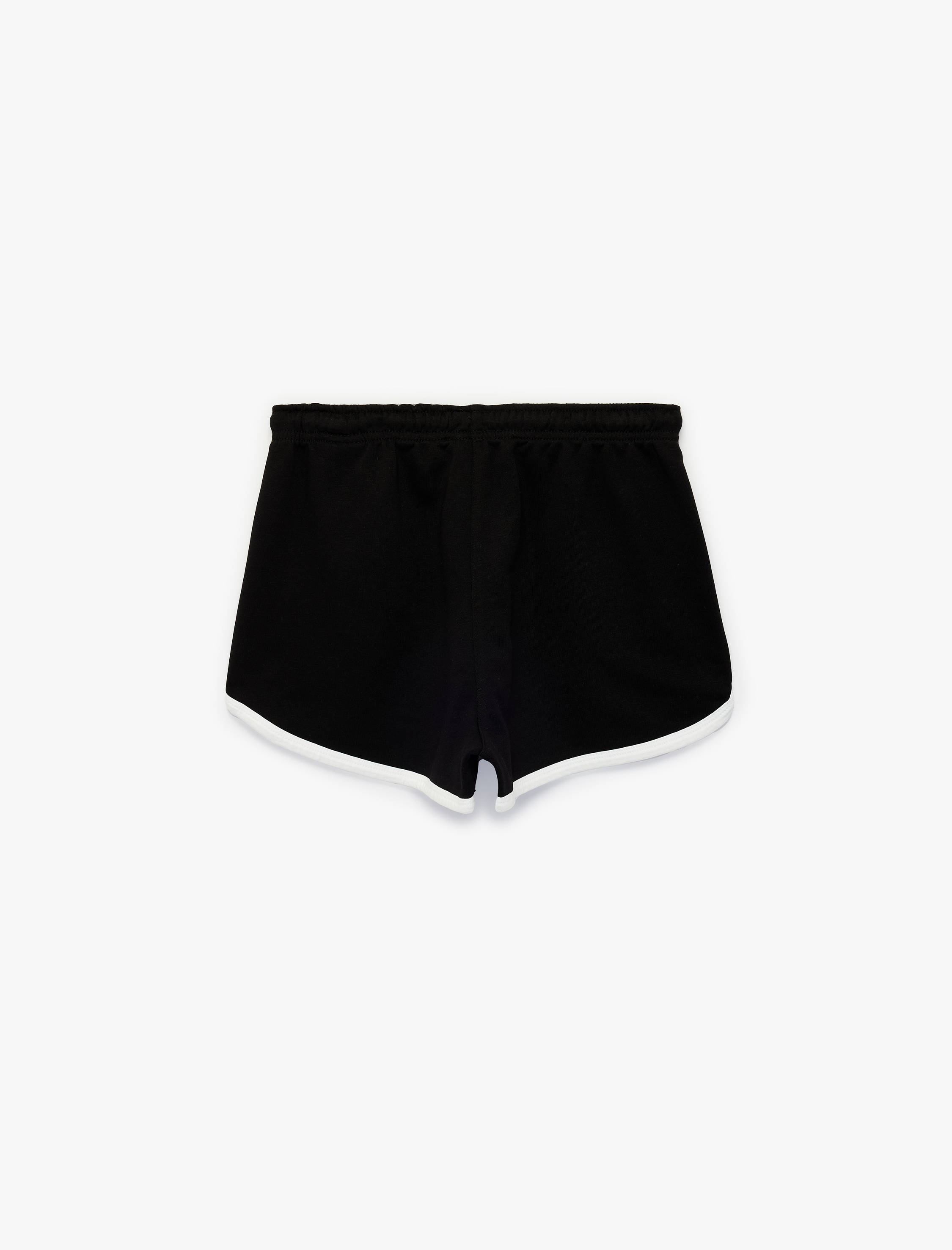   Pamuklu Beli Bağcıklı Nakış Detaylı Biyeli Mini Şort