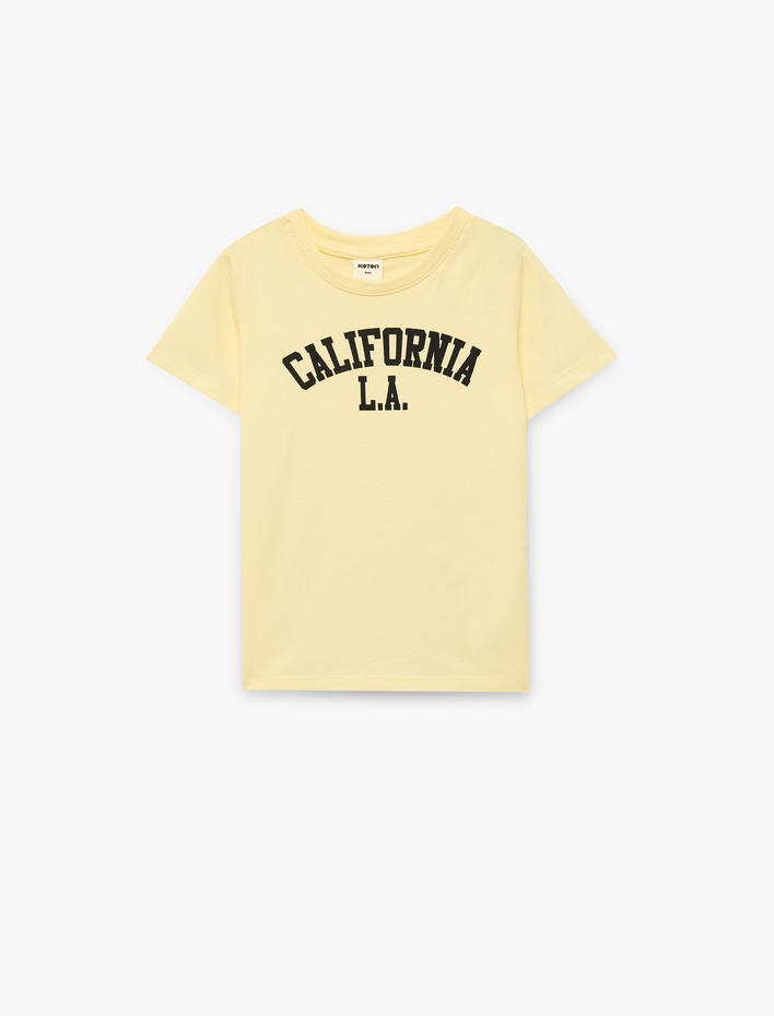 Erkek Bebek Pamuklu Kısa Kollu Bisiklet Yaka Baskılı Tişört