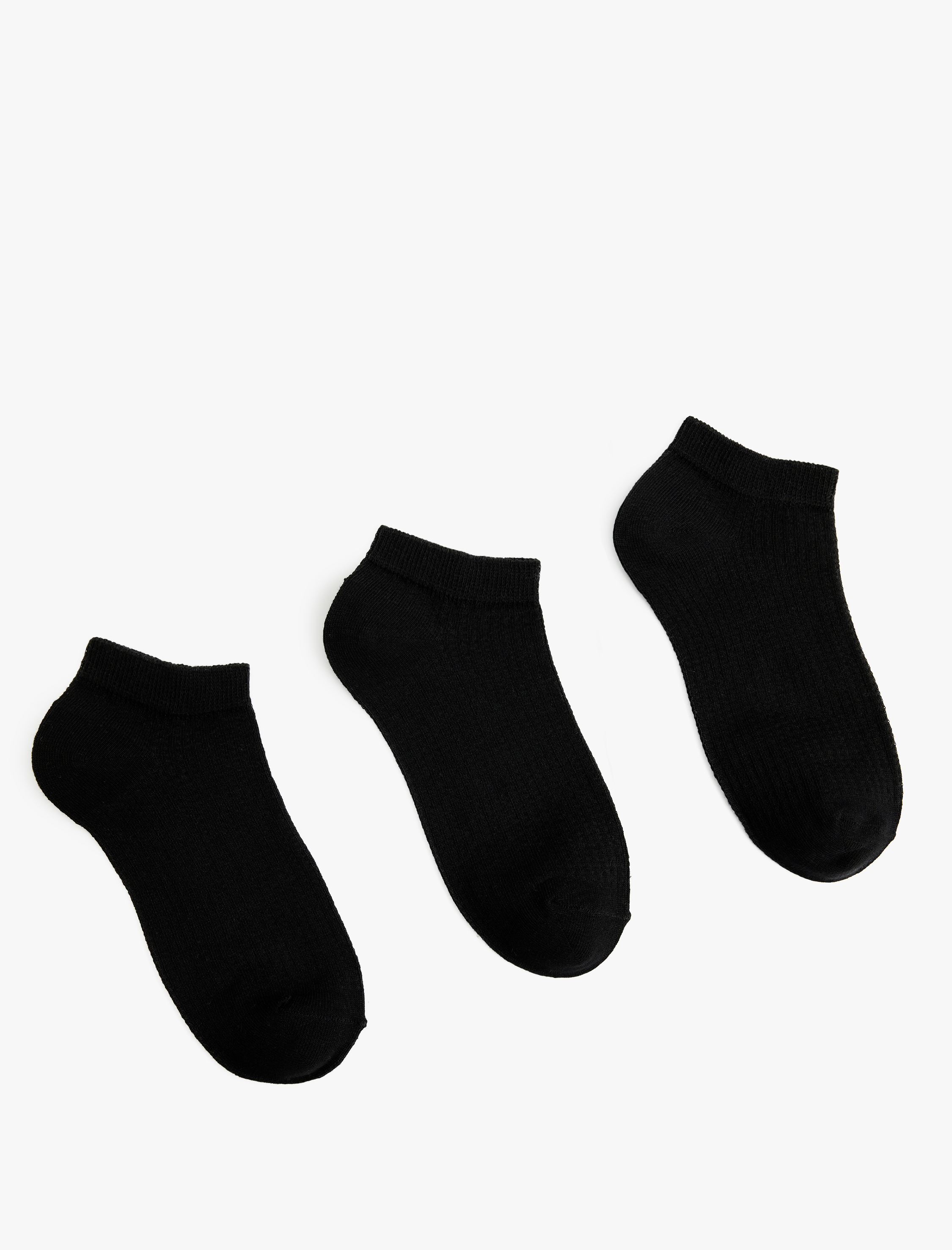  Kadın Pamuklu Basic 3'lü Patik Çorap Seti