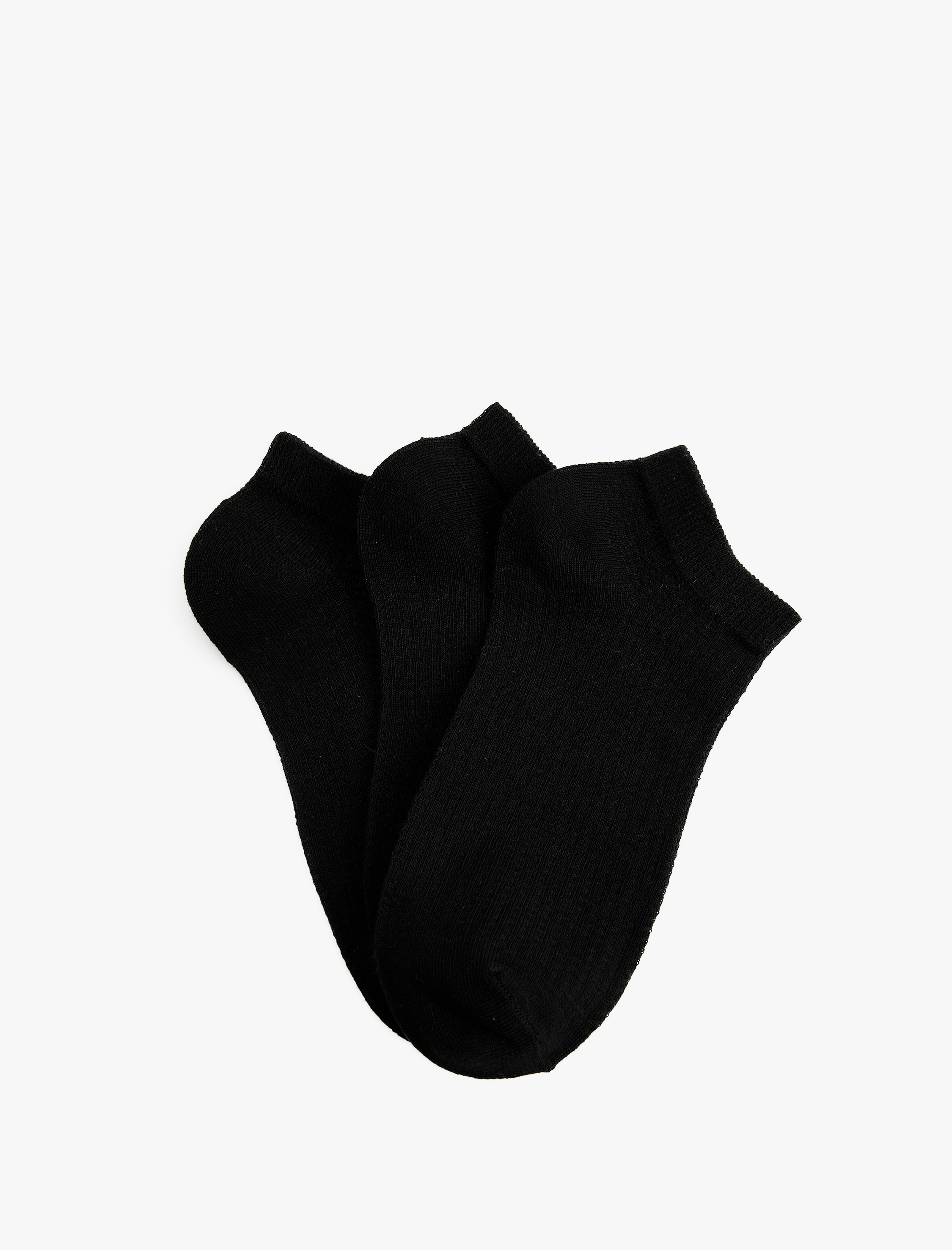  Kadın Pamuklu Basic 3'lü Patik Çorap Seti