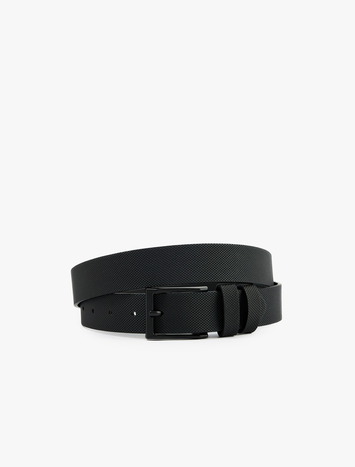 Erkek Dikdörtgen Tokalı Suni Deri Kemer