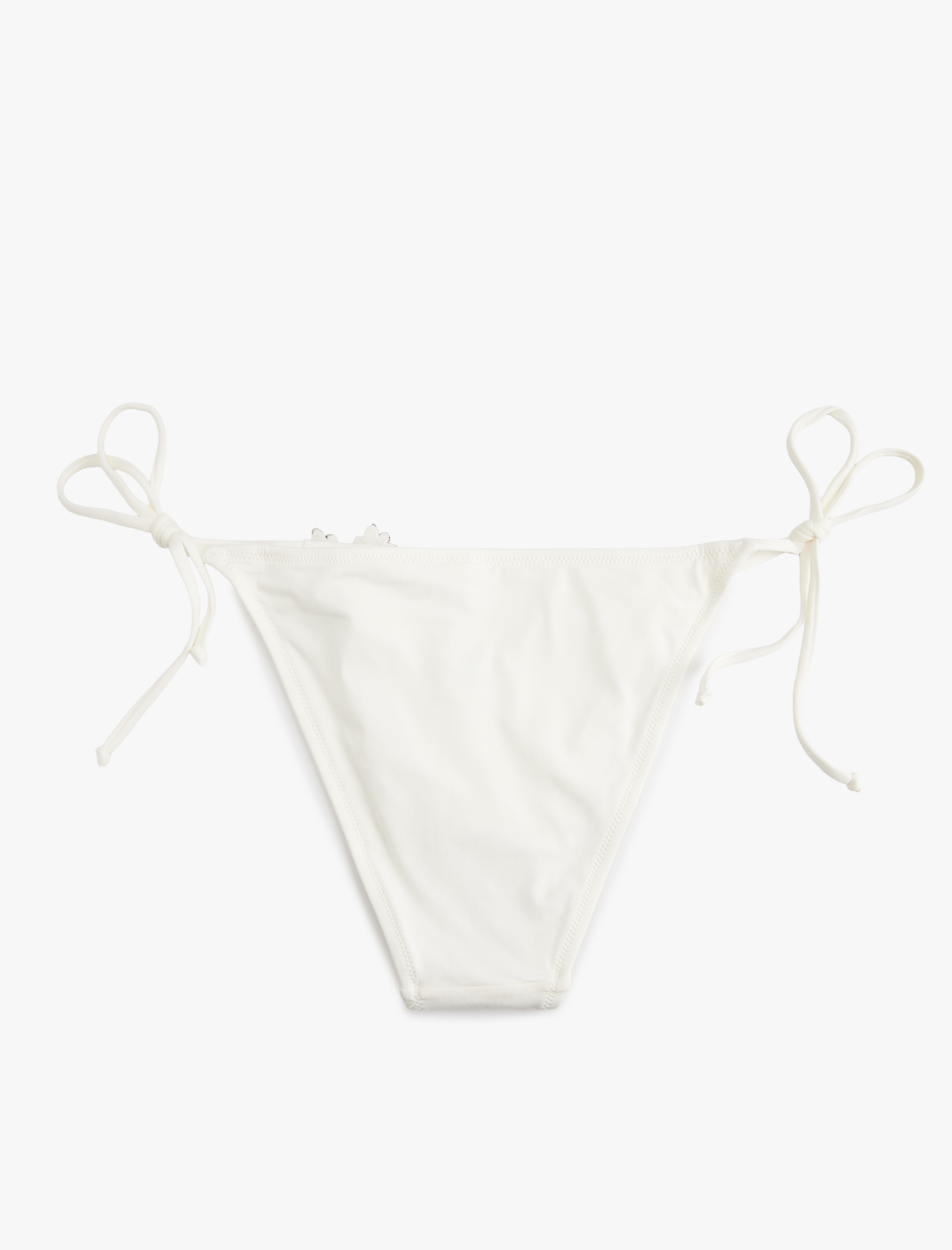   Taşlı Aksesuar Detaylı Üçgen İpli Bikini Altı