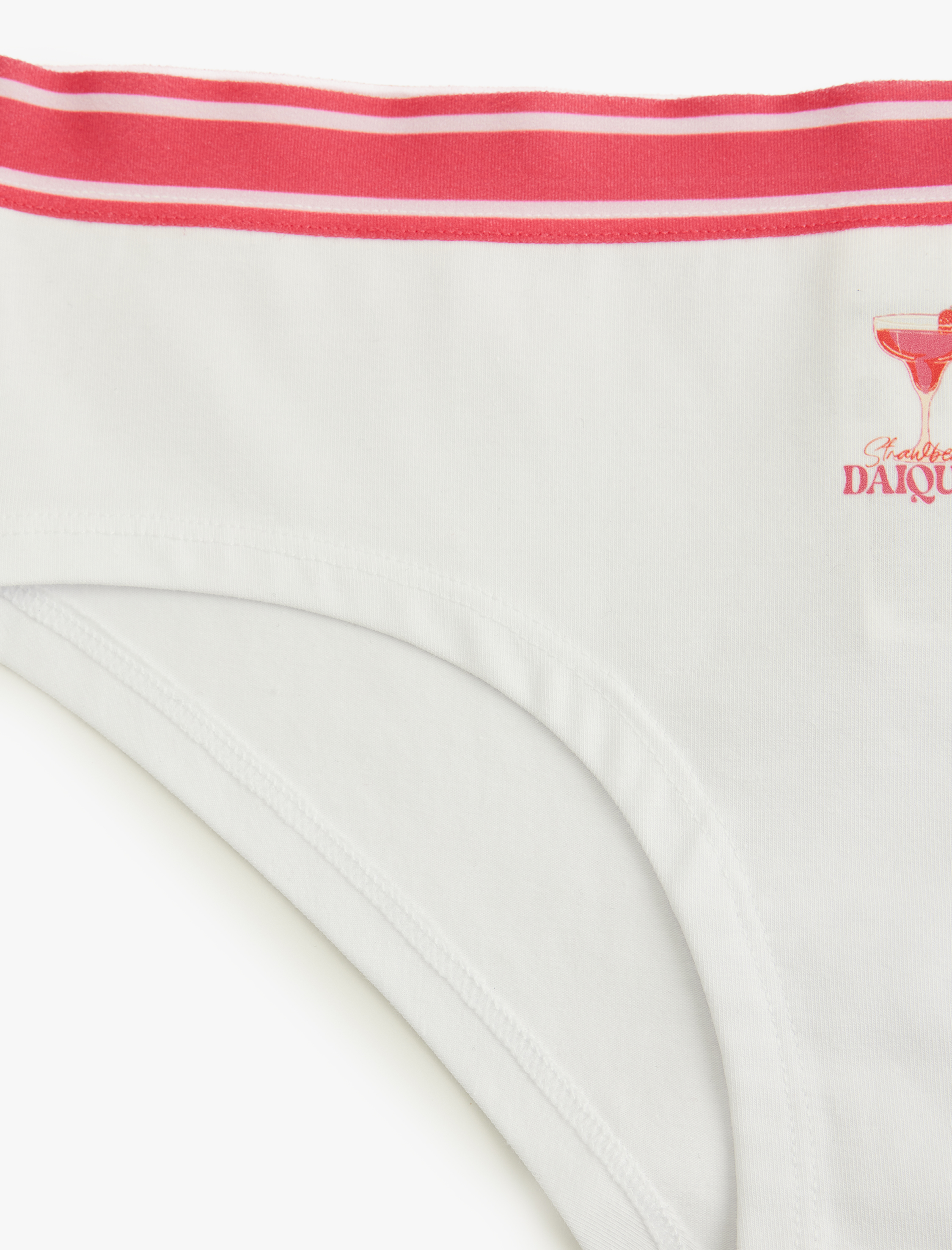   Rahat Kalıp Çizgili Pamuklu Baskılı Yüksek Bel Hipster Külot