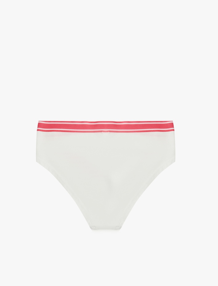  Rahat Kalıp Çizgili Pamuklu Baskılı Yüksek Bel Hipster Külot