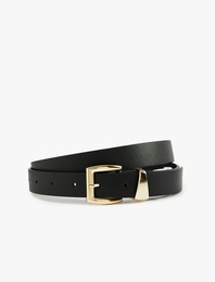 Metal Tokalı Suni Deri Kemer