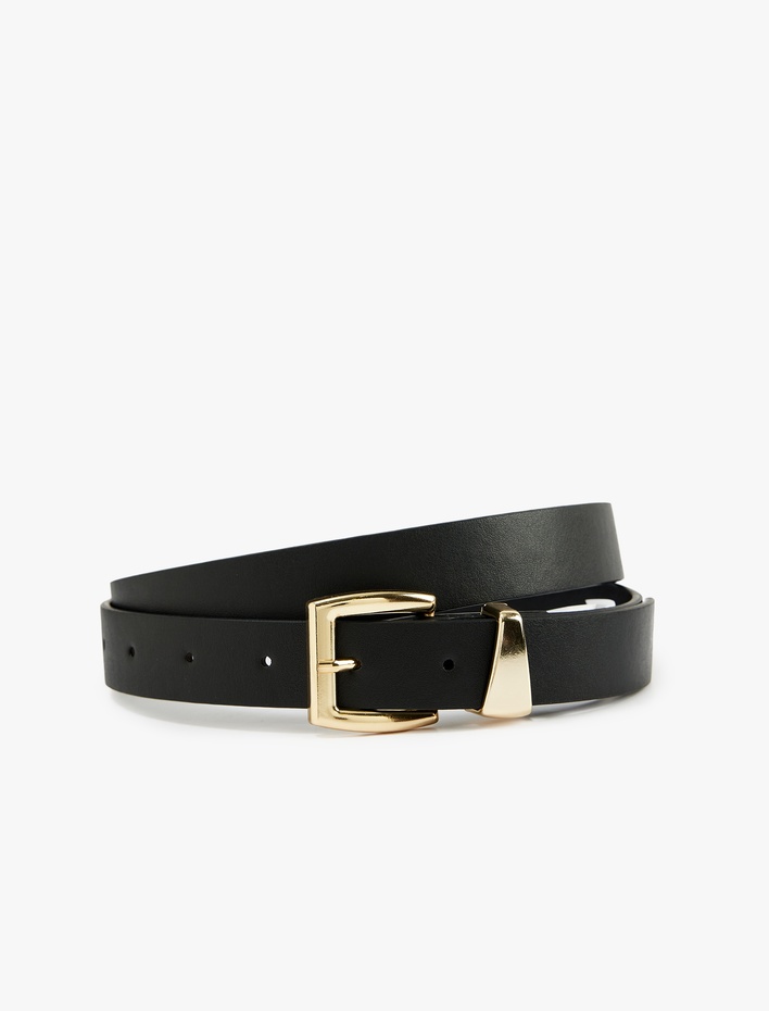 Kadın Metal Tokalı Suni Deri Kemer