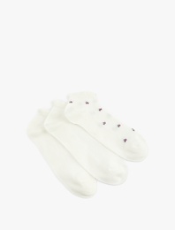 Meyve Desenli Pamuklu 3'lü Patik Çorap Seti