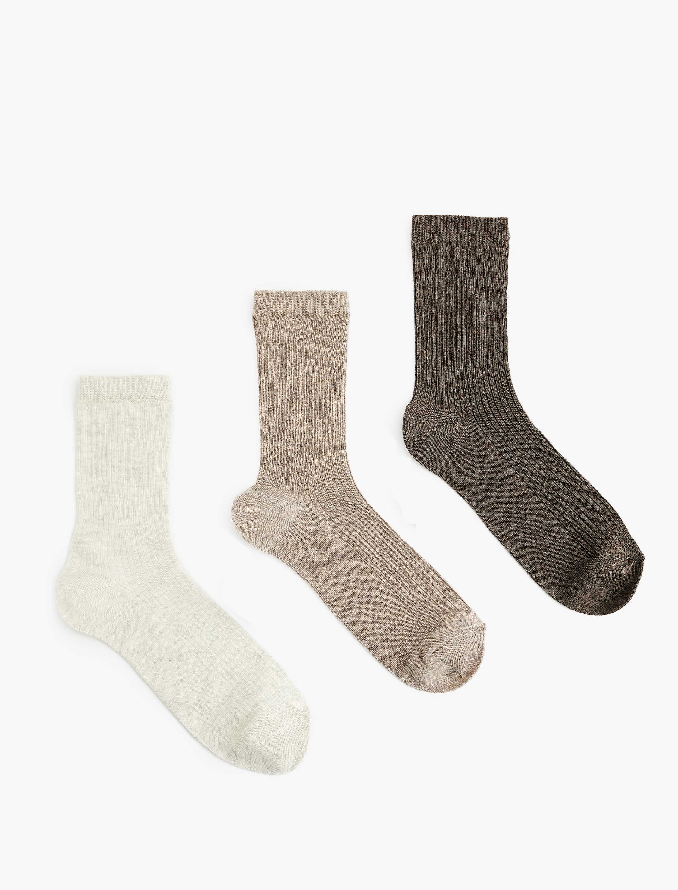  Kadın 3'lü Dokulu Soket Çorap Seti