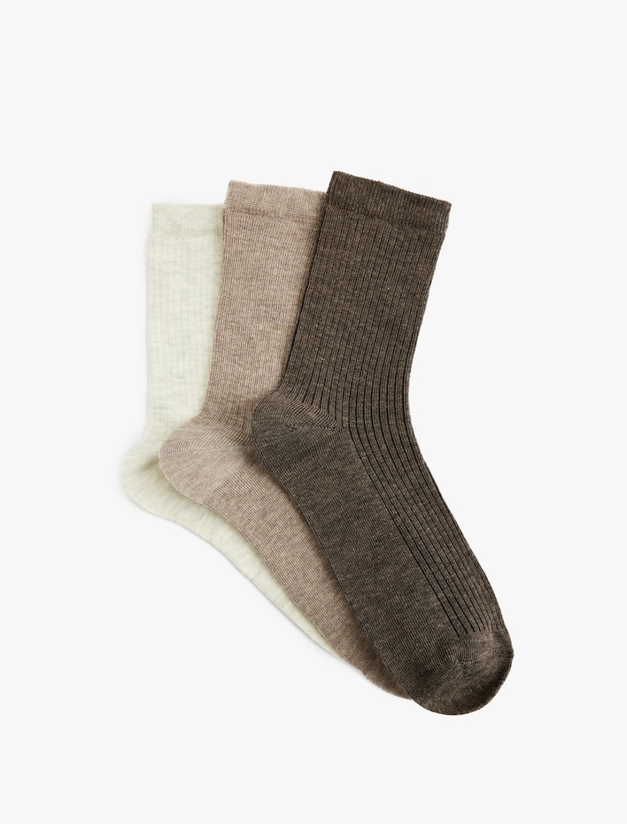 Kadın 3'lü Dokulu Soket Çorap Seti