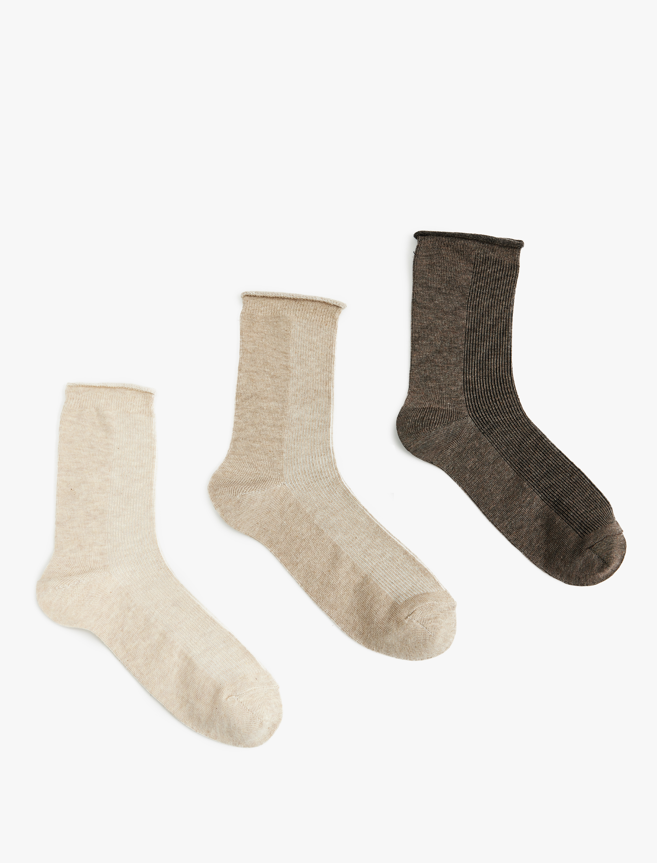  Kadın 3'lü Dokulu Soket Çorap Seti