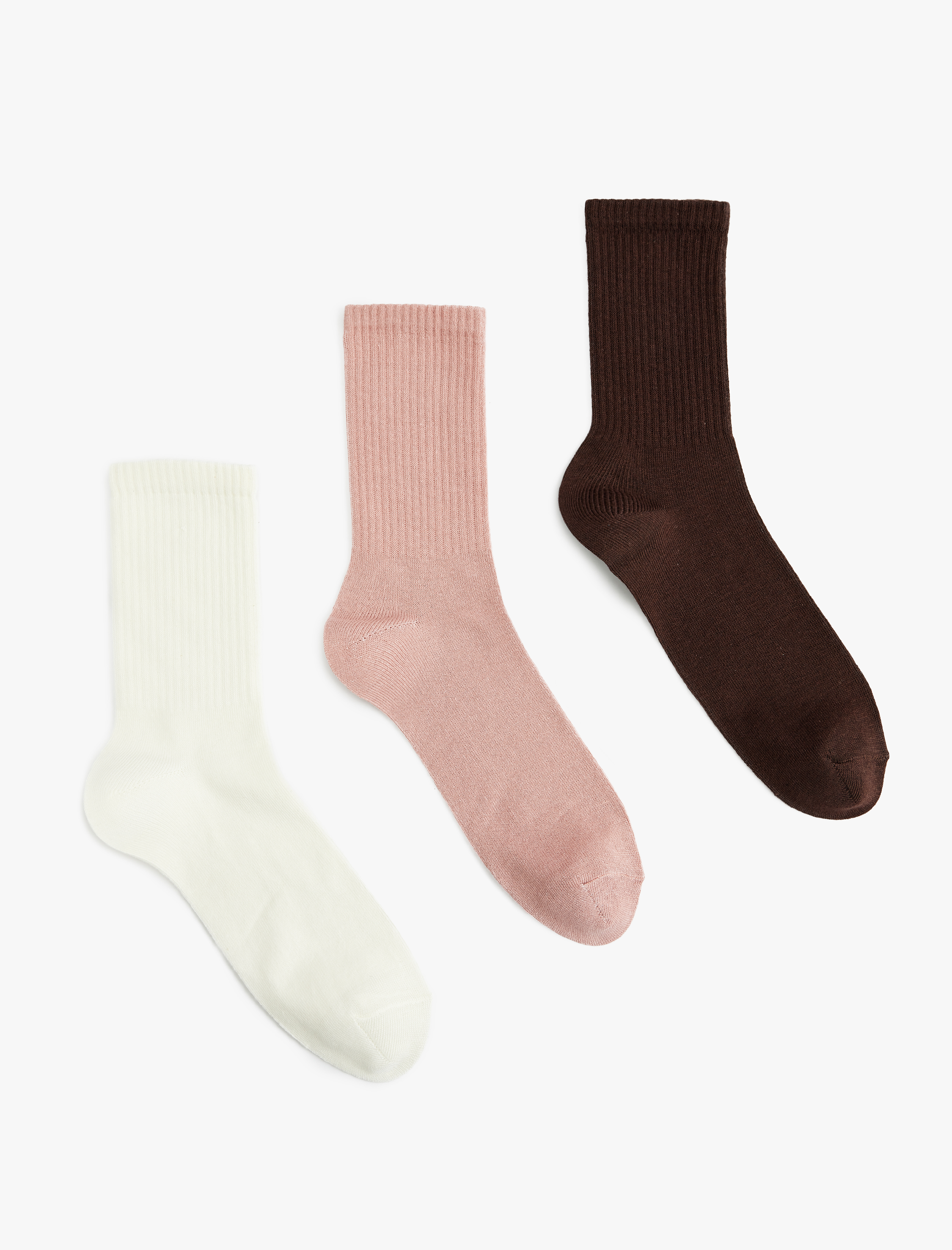  Kadın Çok Renkli 3'lü Soket Çorap Seti