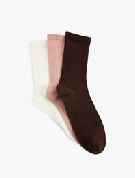 Çok Renkli 3'lü Soket Çorap Seti