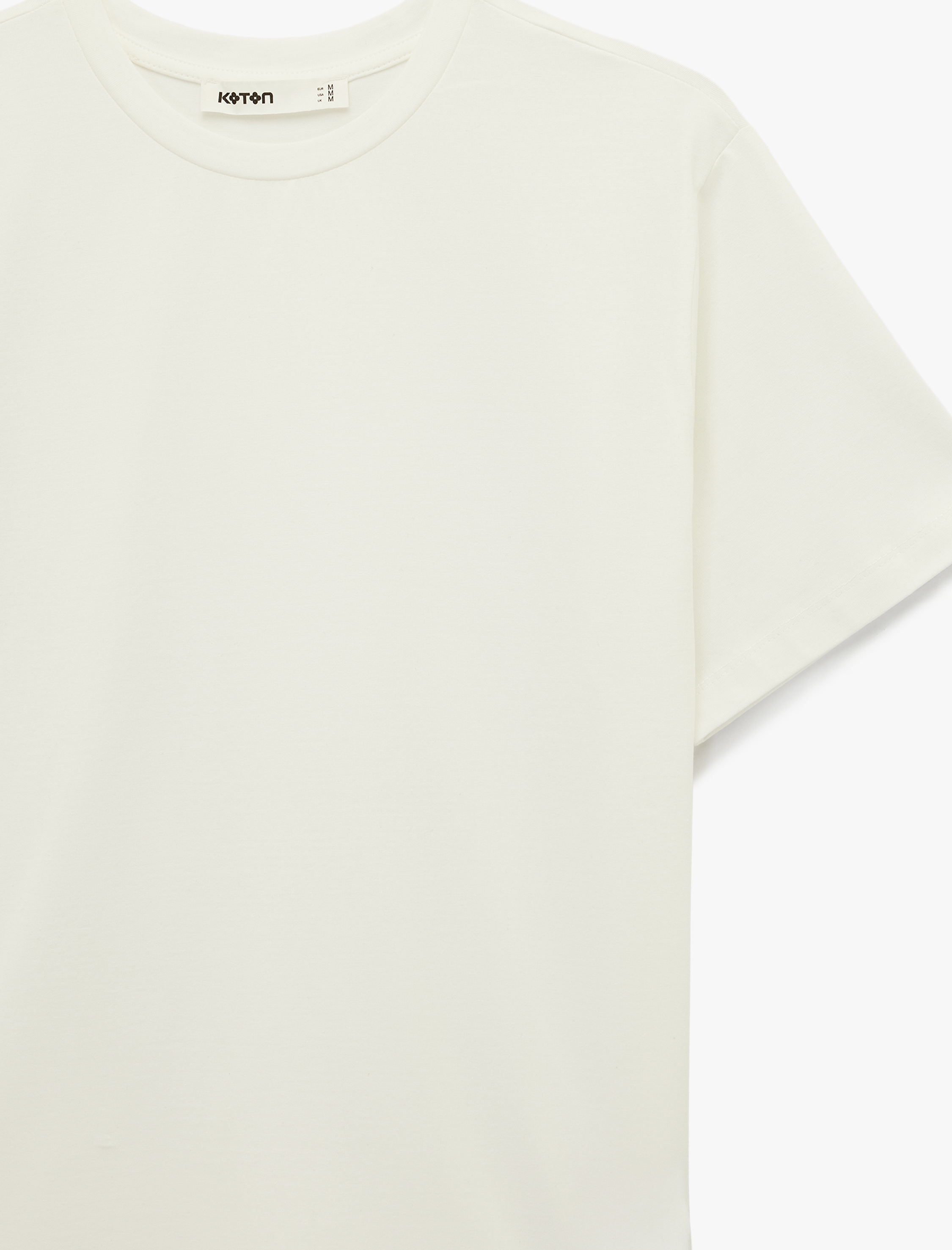   Pamuklu Kısa Kollu Bisiklet Yaka Oversize Basic Tişört