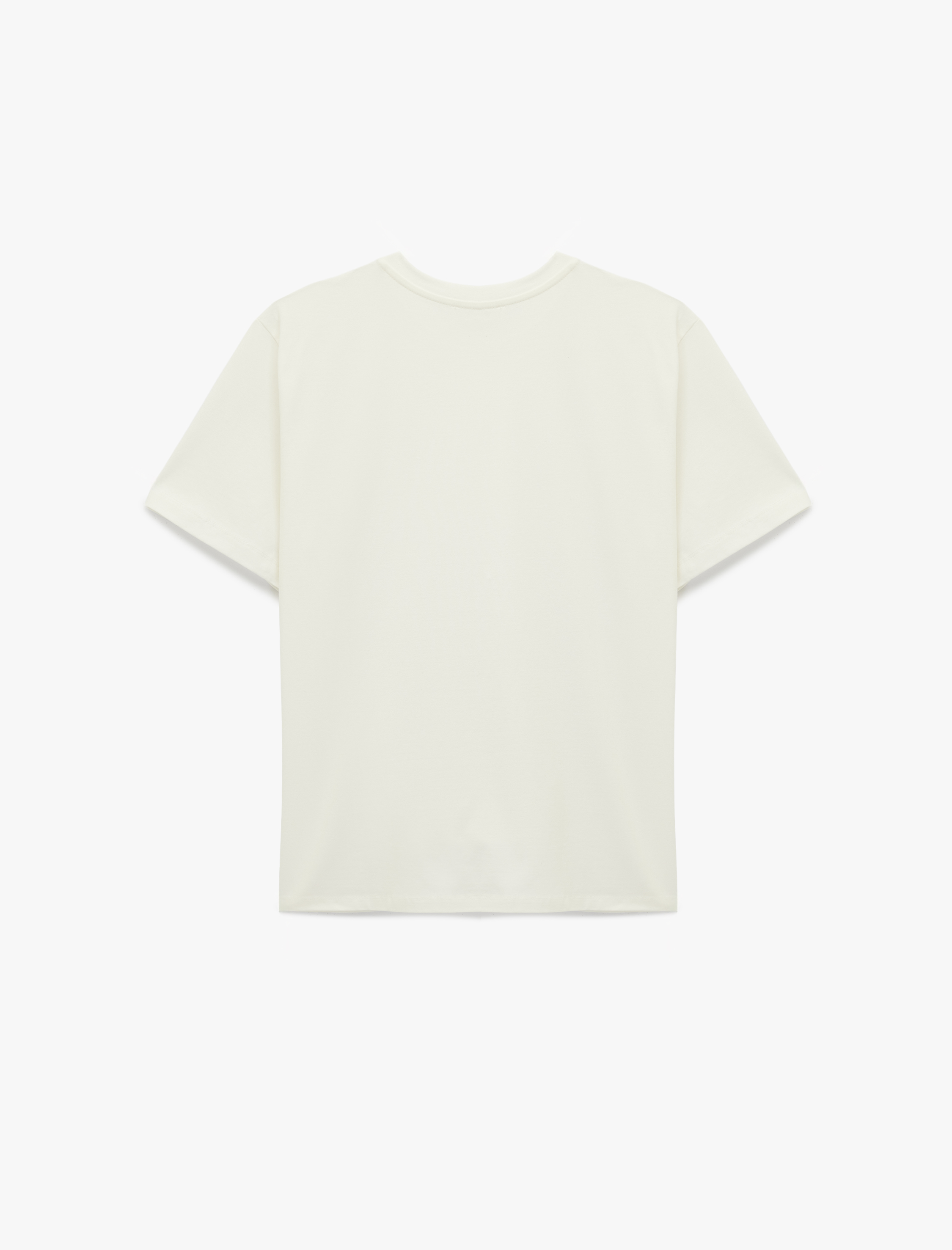   Pamuklu Kısa Kollu Bisiklet Yaka Oversize Basic Tişört