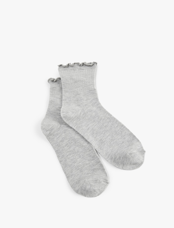 Kadın Fırfırlı Pamuklu Soket Çorap