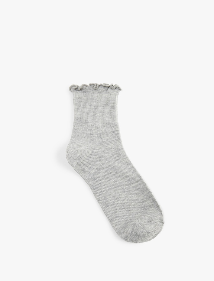 Kadın Fırfırlı Pamuklu Soket Çorap