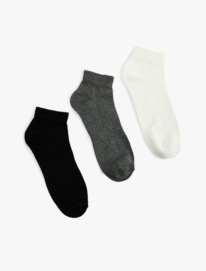 Erkek 3'lü Pamuklu Basic Patik Çorap Seti