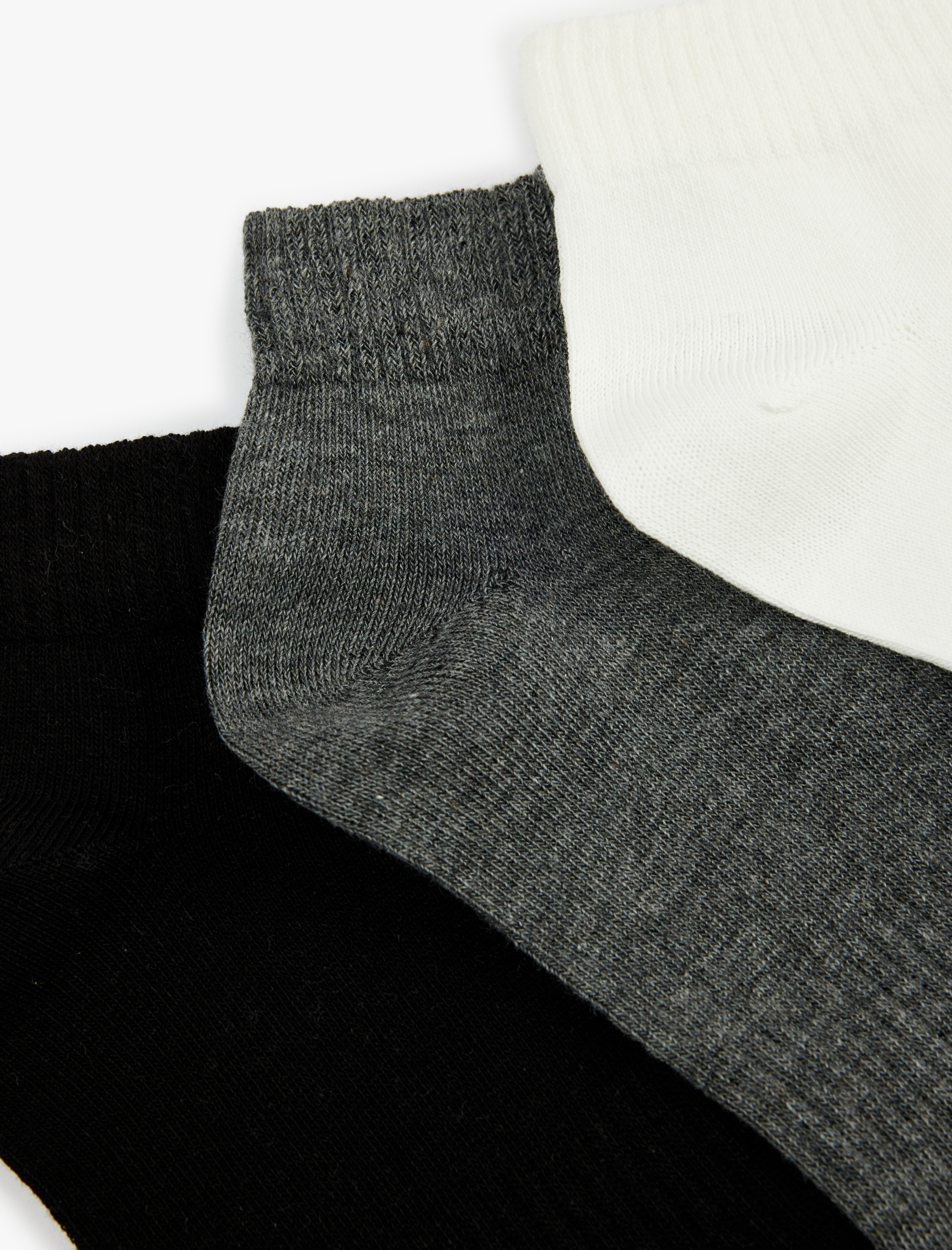  Erkek 3'lü Pamuklu Basic Patik Çorap Seti