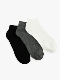 3'lü Pamuklu Basic Patik Çorap Seti