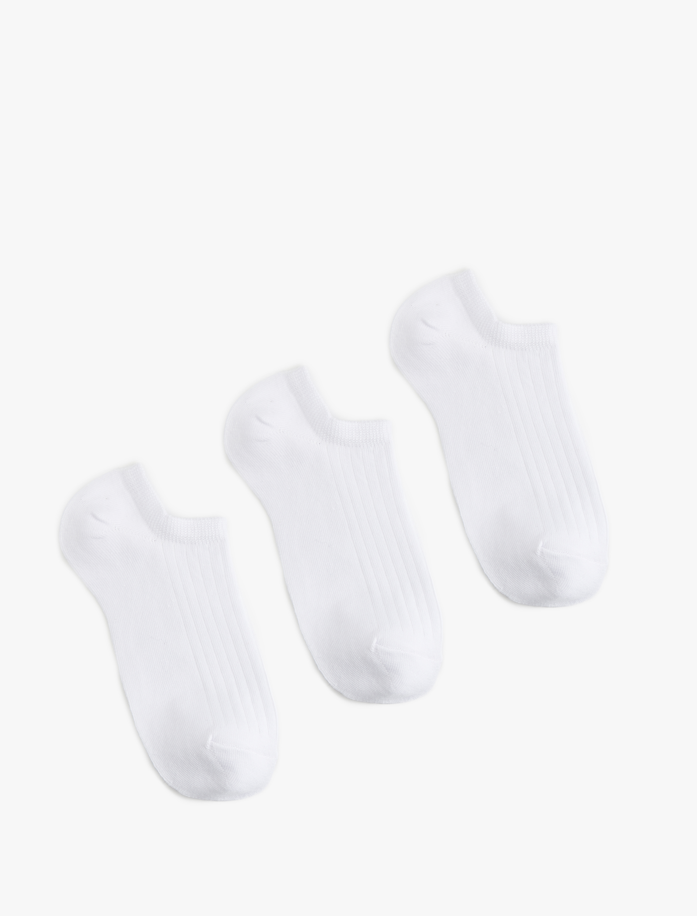  Kadın 3'lü Pamuklu Basic Görünmez Çorap Seti