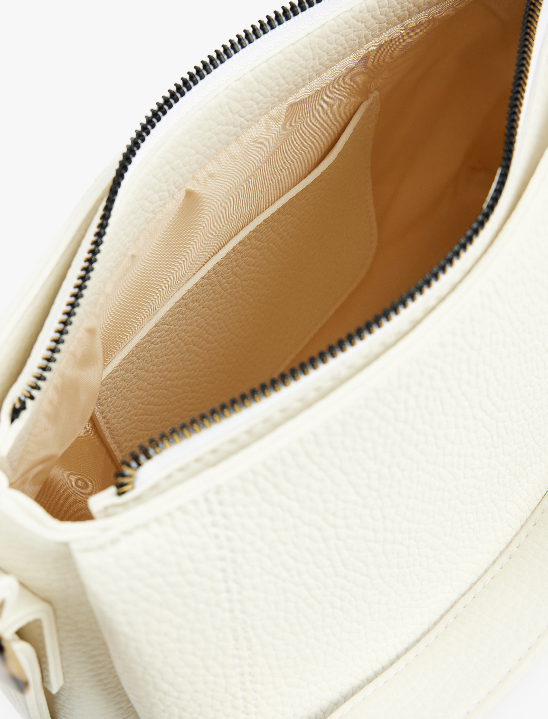  Kadın Suni Deri Dikiş Detaylı Tokalı Fermuarlı Omuz Çantası