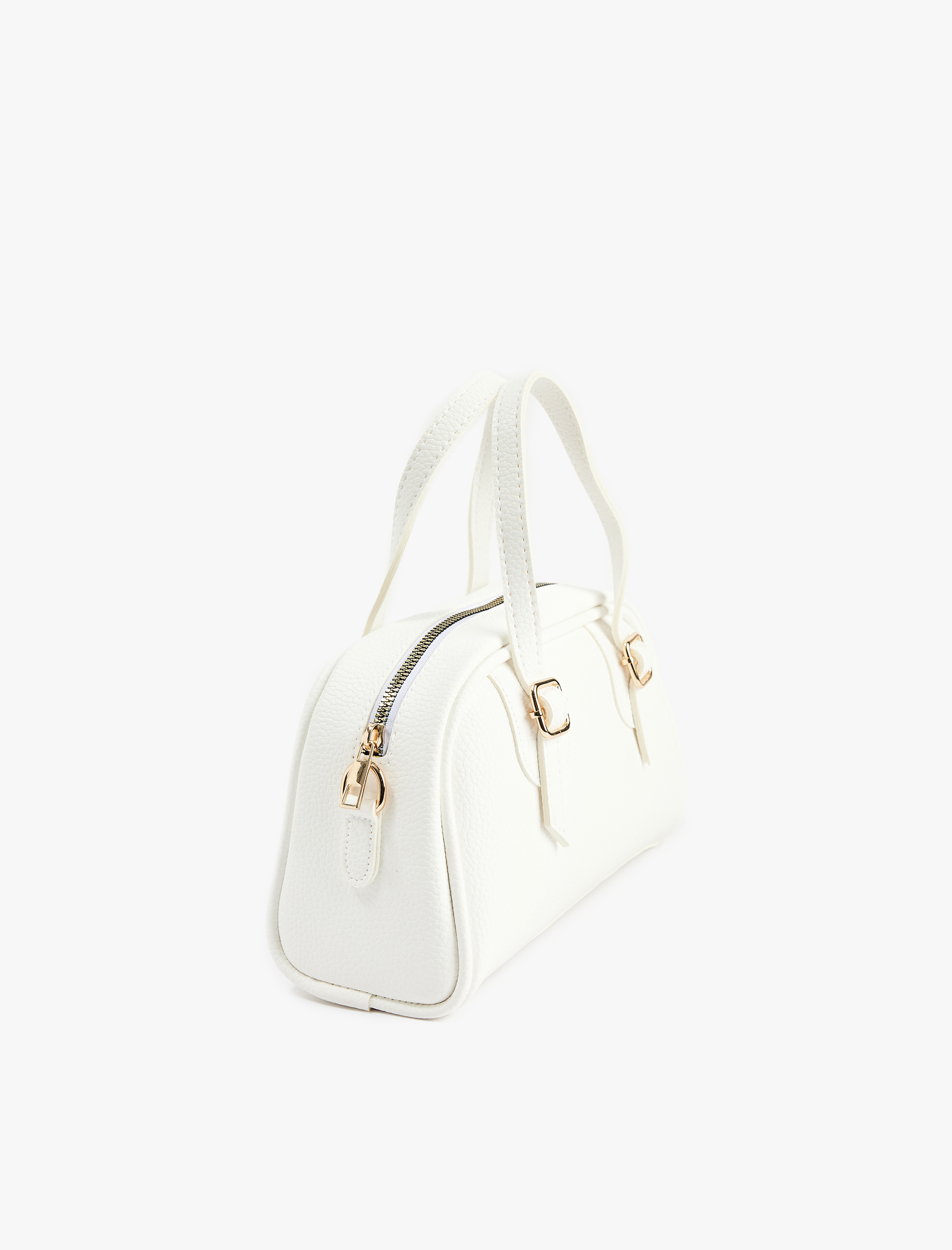  Kadın Suni Deri Fermuarlı Askılı Saplı Metal Aksesuarlı El Çantası