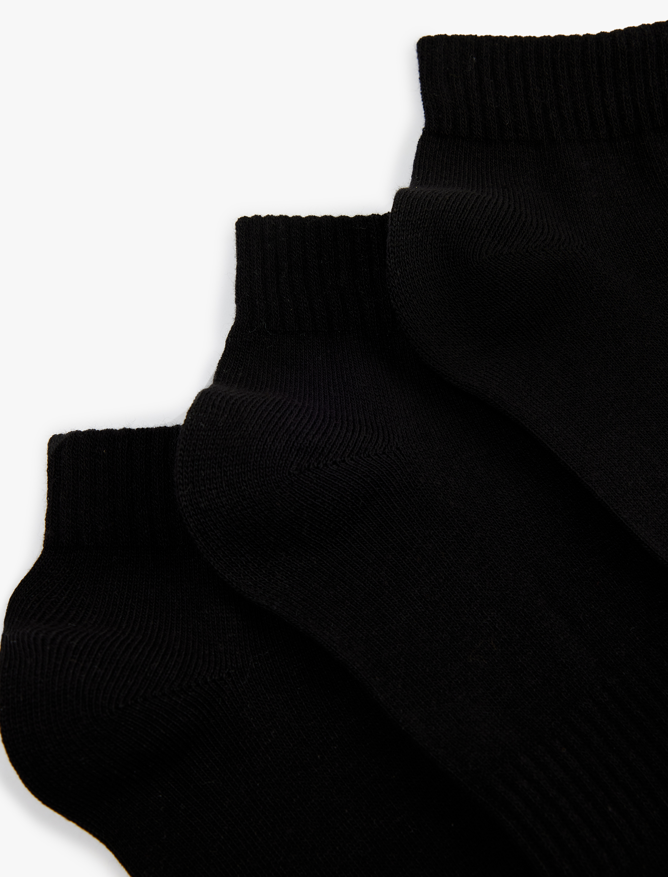  Erkek 3'lü Pamuklu Basic Patik Çorap Seti
