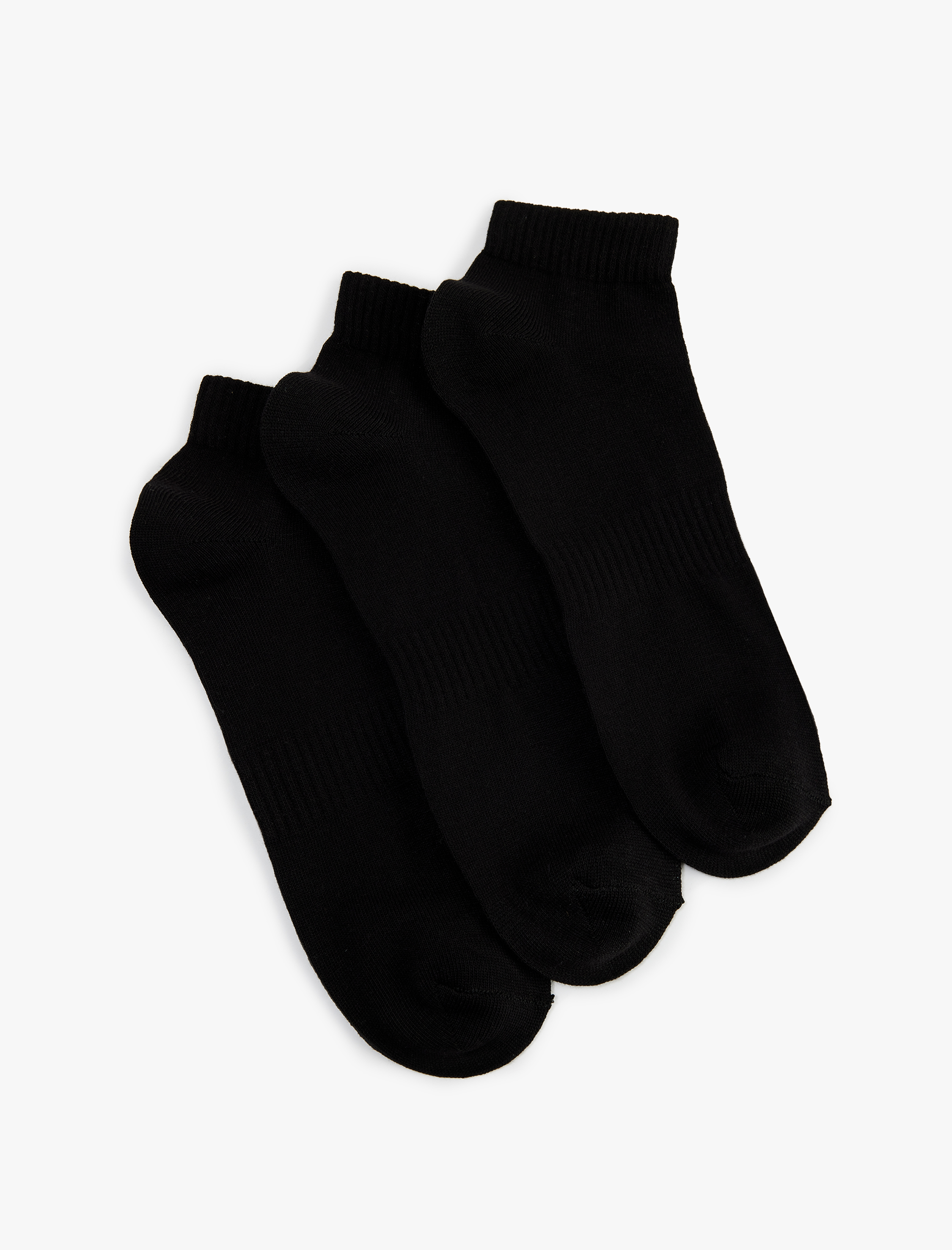  Erkek 3'lü Pamuklu Basic Patik Çorap Seti