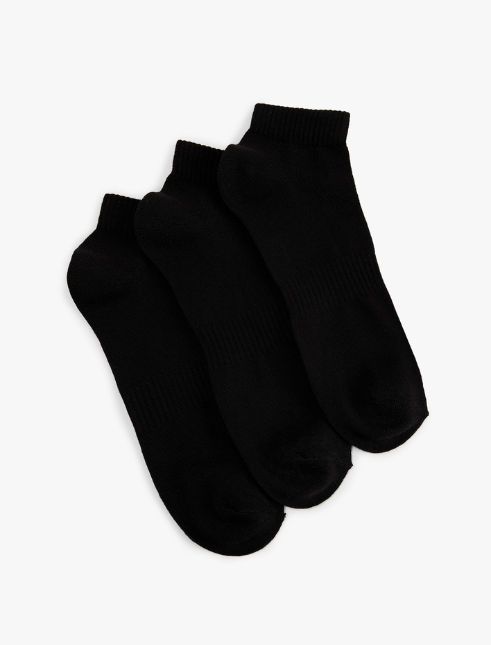 Erkek 3'lü Pamuklu Basic Patik Çorap Seti