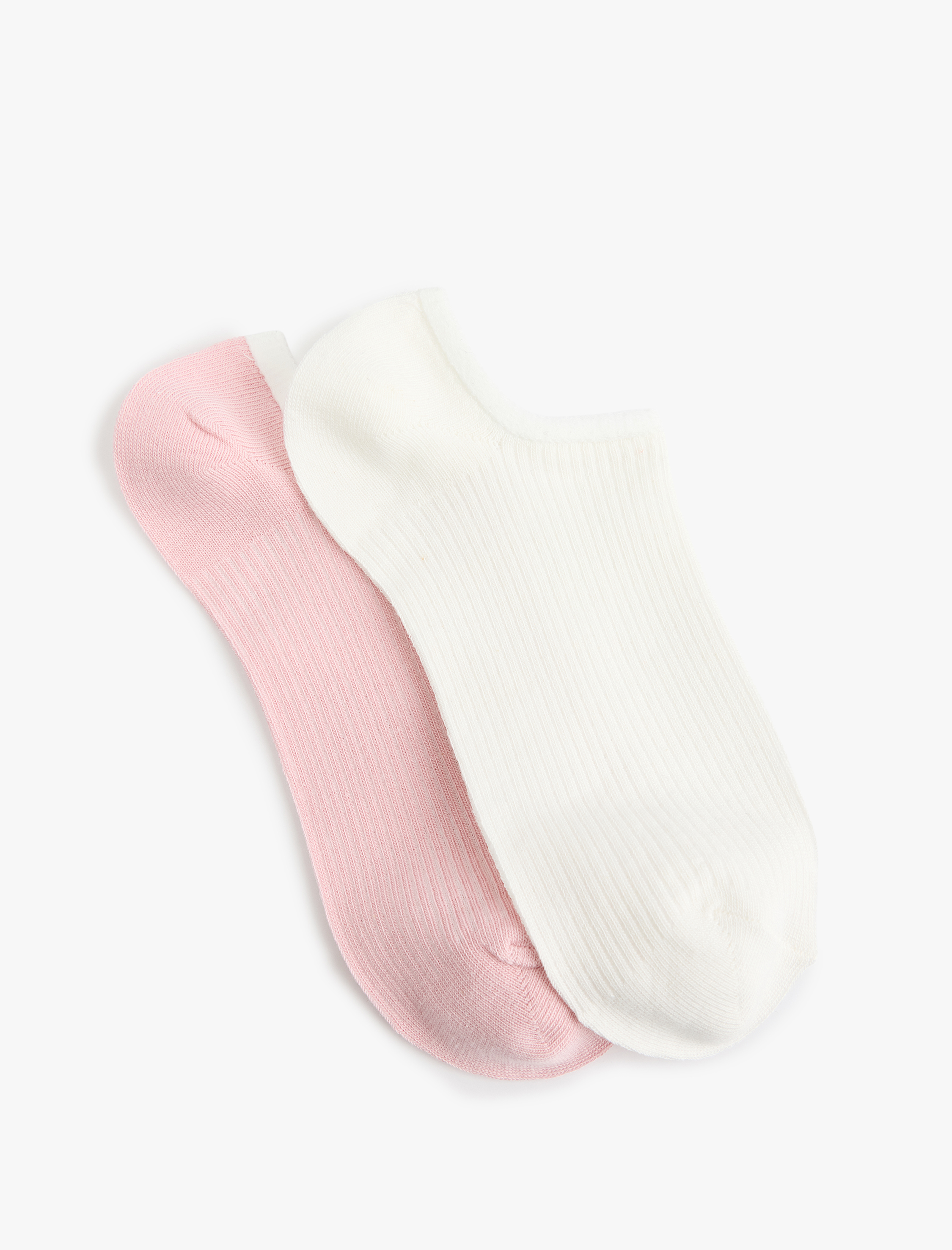  Kadın Çok Renkli Pamuklu 2'li Görünmez Çorap Seti