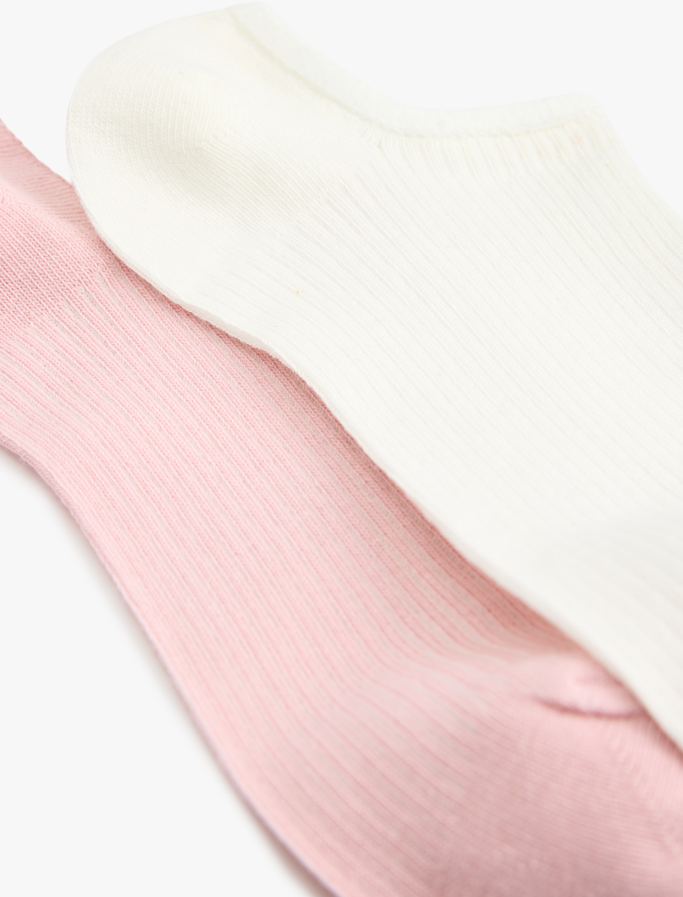  Kadın Çok Renkli Pamuklu 2'li Görünmez Çorap Seti