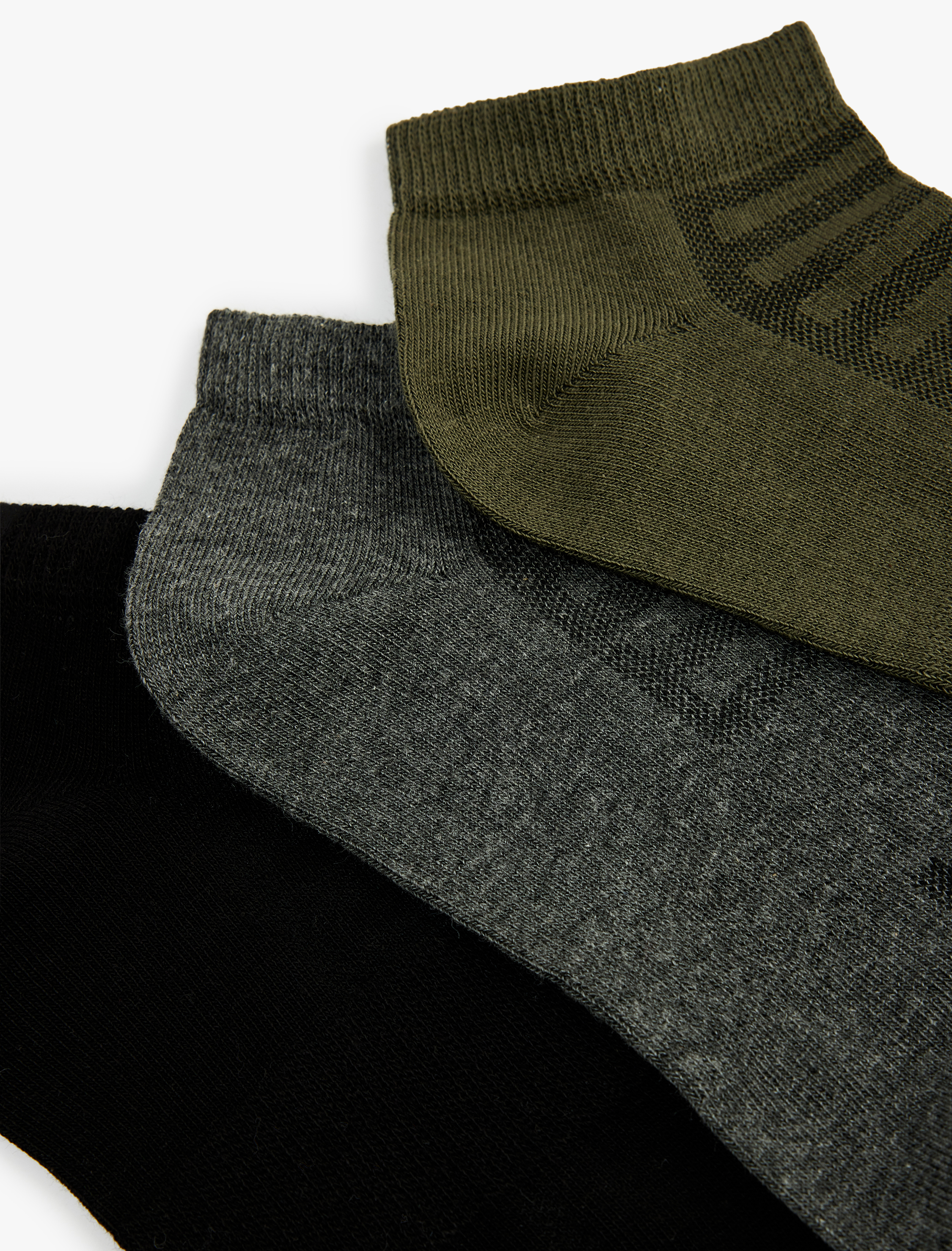  Erkek 3'lü Desenli Patik Çorap Seti