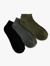 3'lü Desenli Patik Çorap Seti