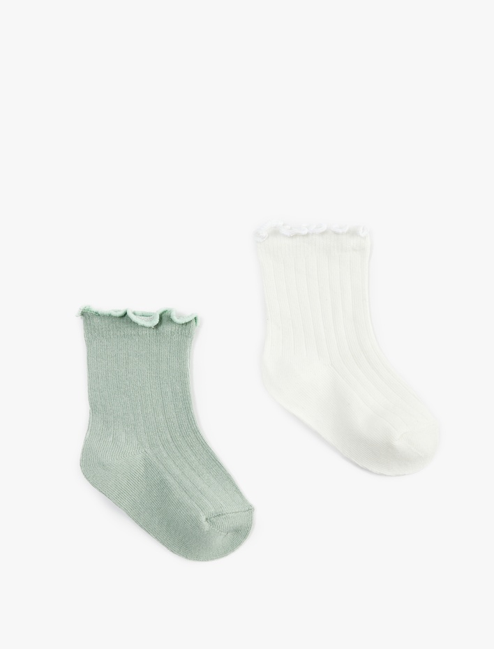 Kız Bebek Pamuklu 2'li Çorap Seti