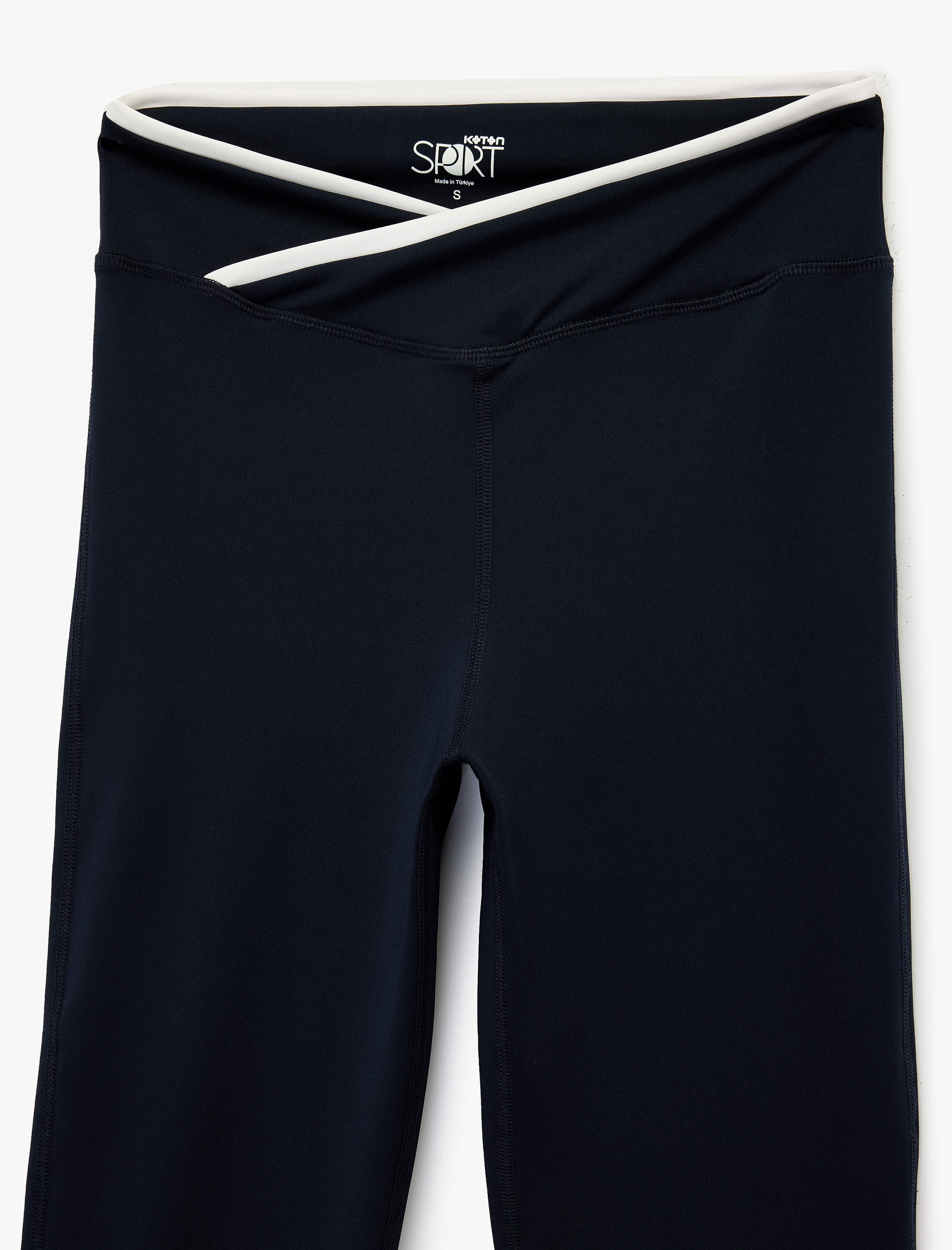   Slim Fit Asimetrik Yüksek Bel Biyeli İspanyol Paça Spor Tayt