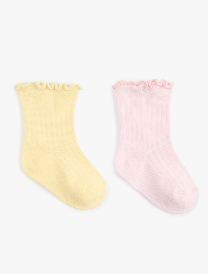 Kız Bebek Pamuklu 2'li Çorap Seti