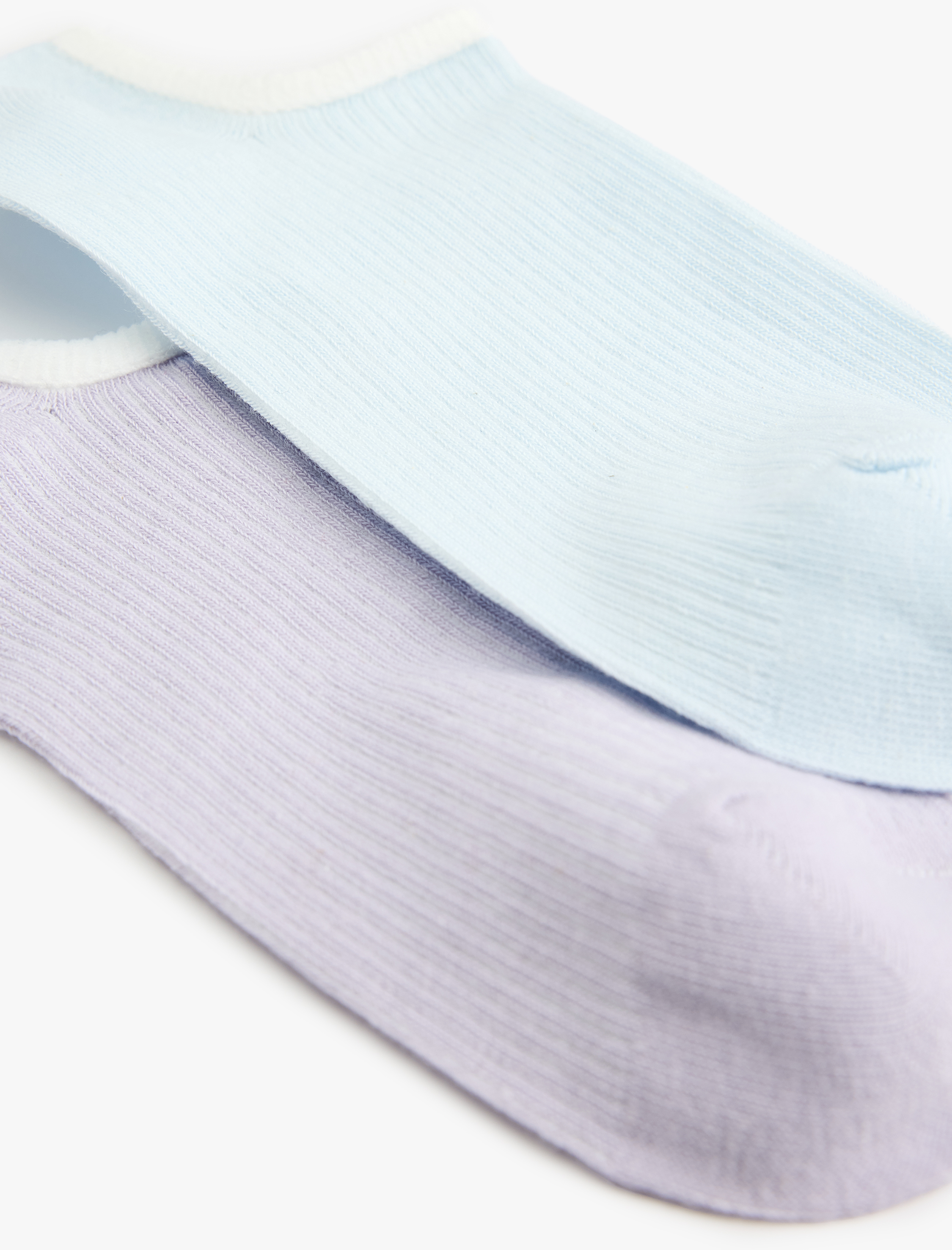  Kadın Çok Renkli Pamuklu 2'li Görünmez Çorap Seti