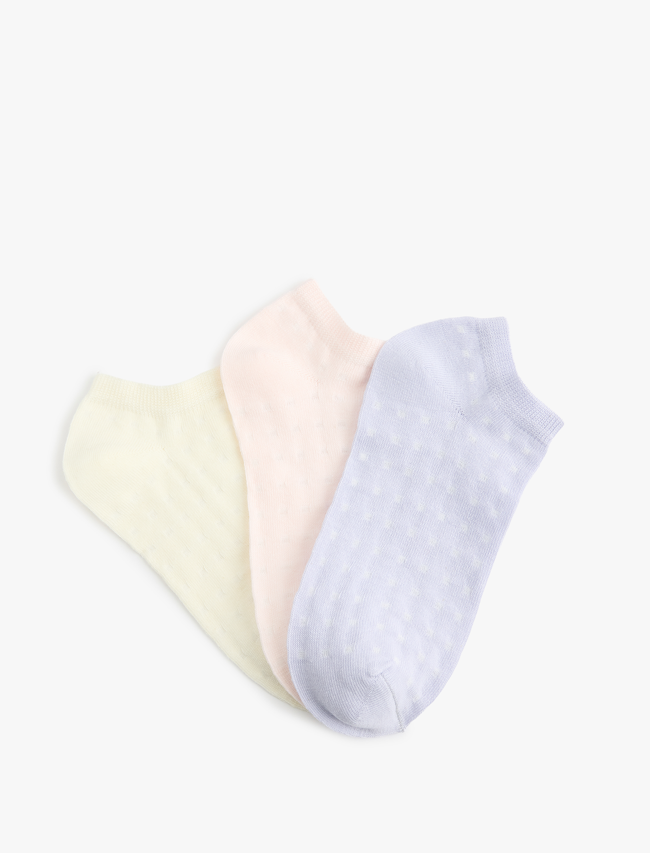  Kadın Pamuklu Dokulu Çok Renkli 3'lü Patik Çorap Seti