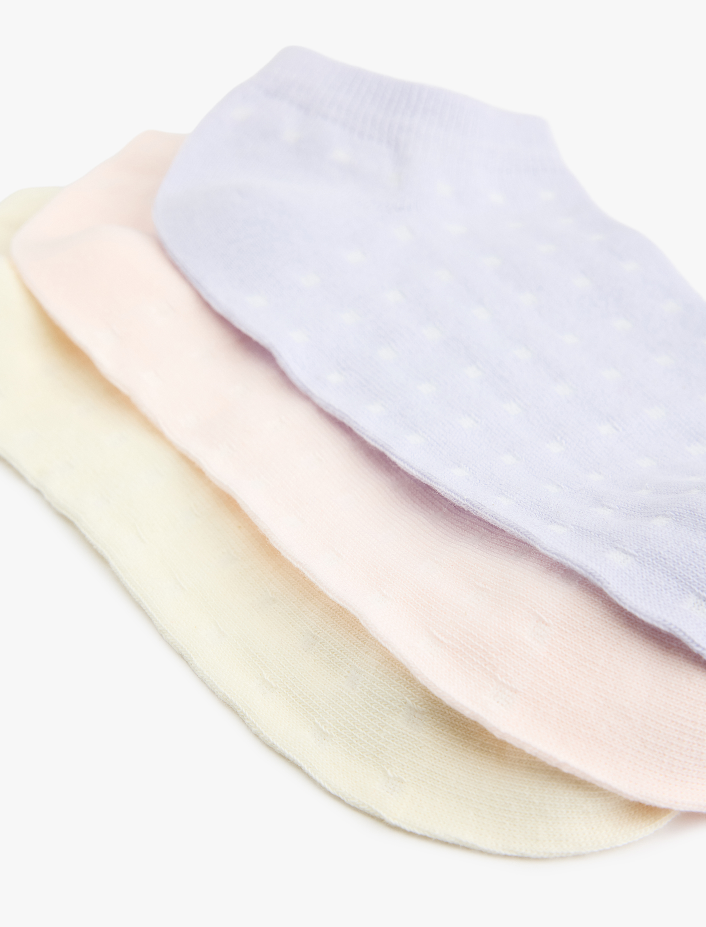  Kadın Pamuklu Dokulu Çok Renkli 3'lü Patik Çorap Seti