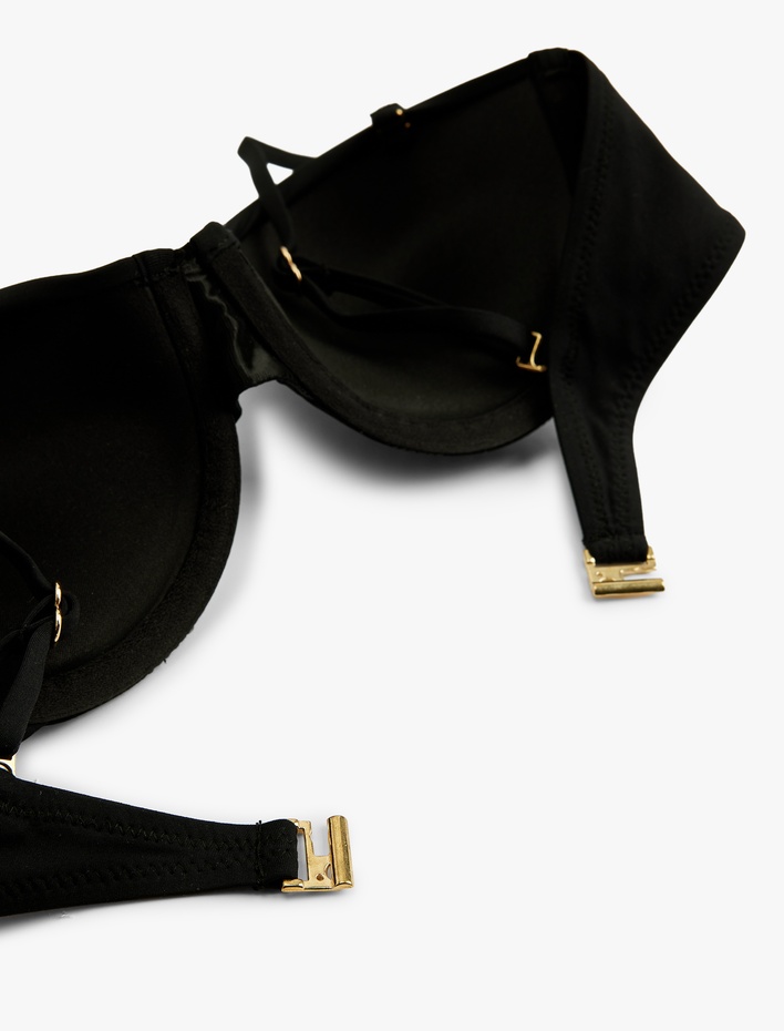  Çıkarılabilir Askılı Balenli Straplez Bikini Üstü