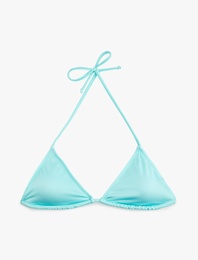 Boyundan Bağlamalı Üçgen Bikini Üstü