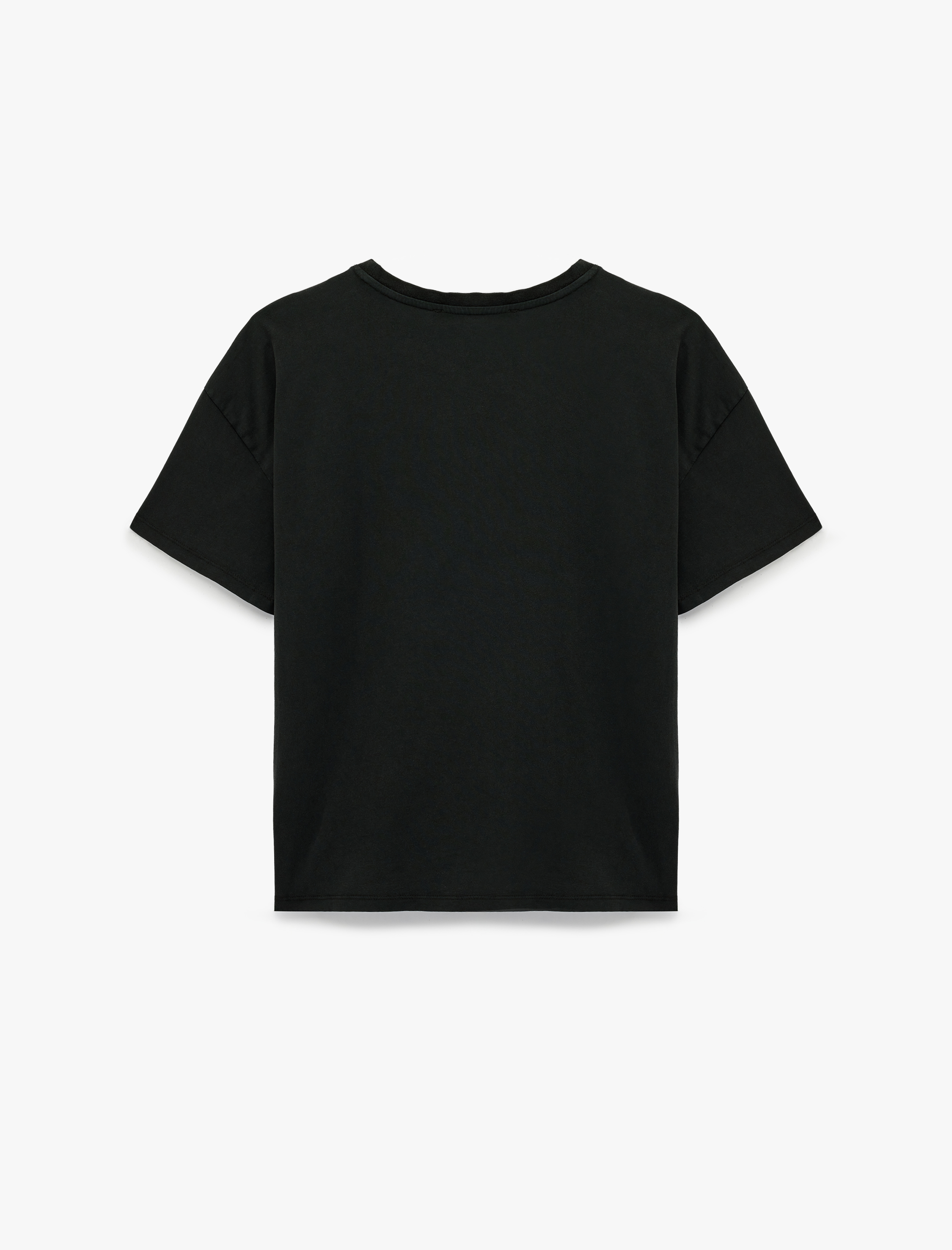   Kısa Kollu Zincir Kolye Detaylı Pamuklu Kedi Baskılı Tişört