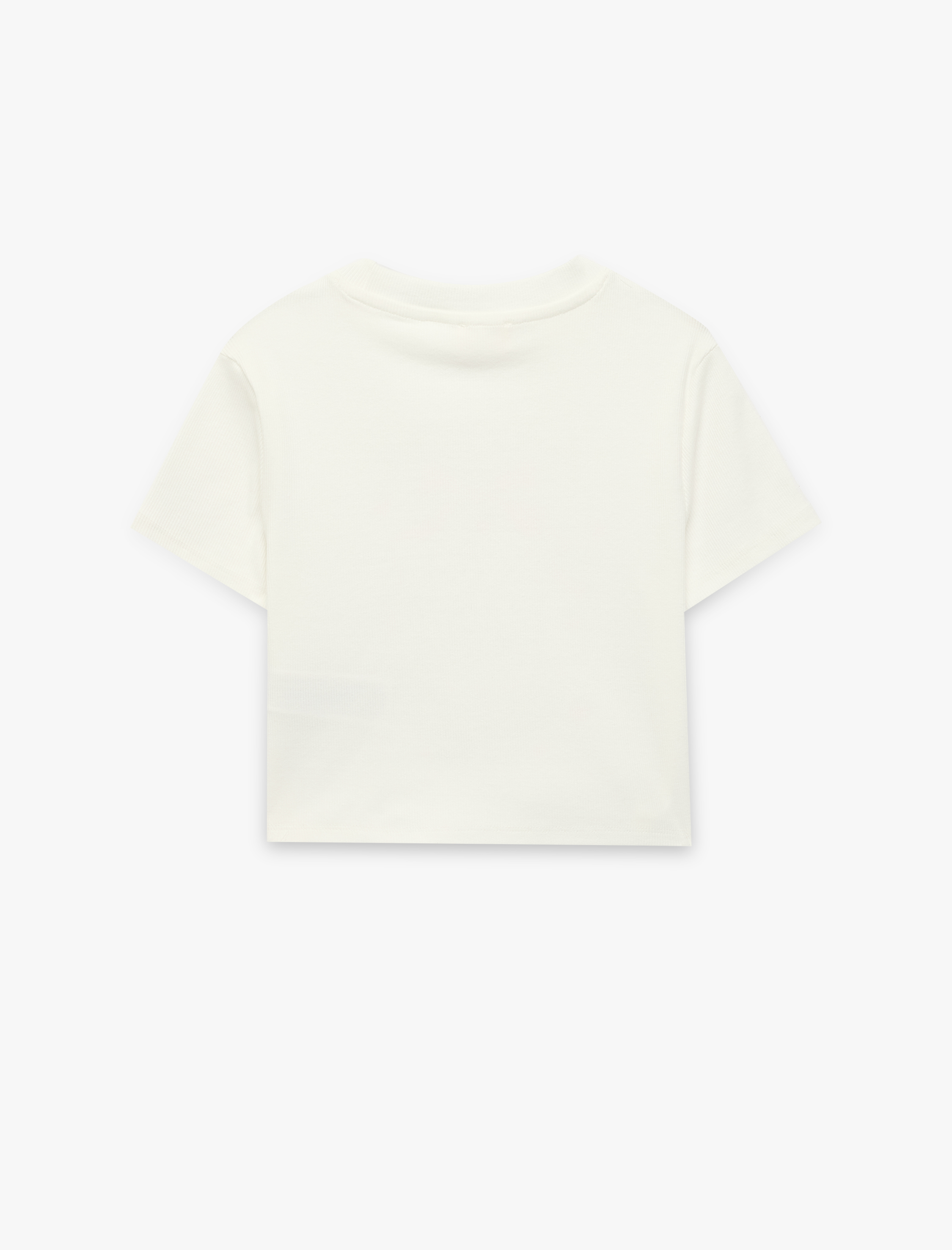  Kız Çocuk Bisiklet Yaka Kısa Kollu Pamuklu Kedi Baskılı Tişört