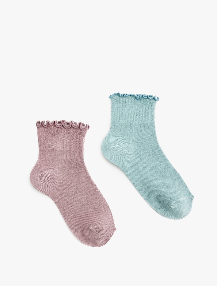 Kız Çocuk Viskon Karışımlı 2'li Çorap Seti