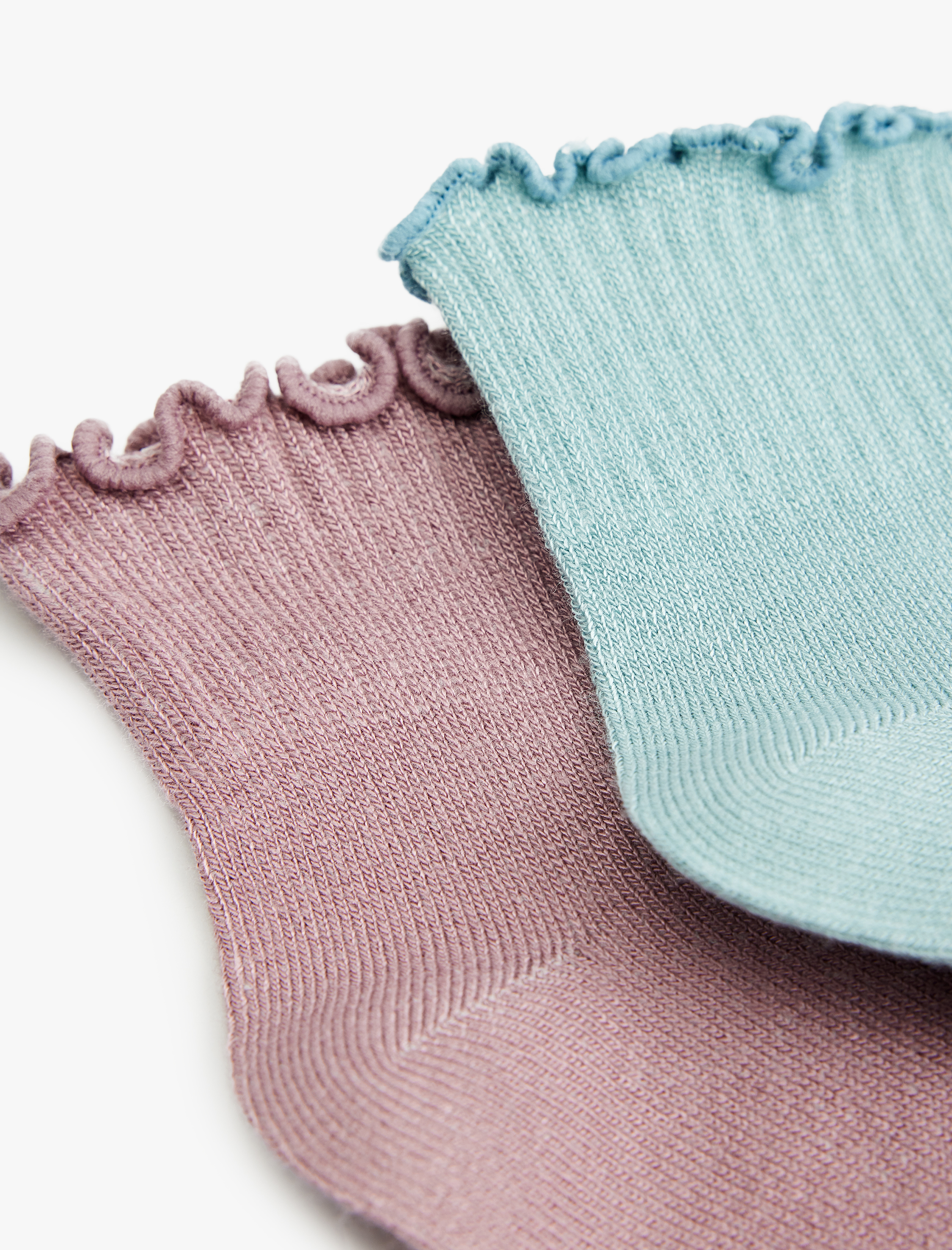  Kız Çocuk Viskon Karışımlı 2'li Çorap Seti