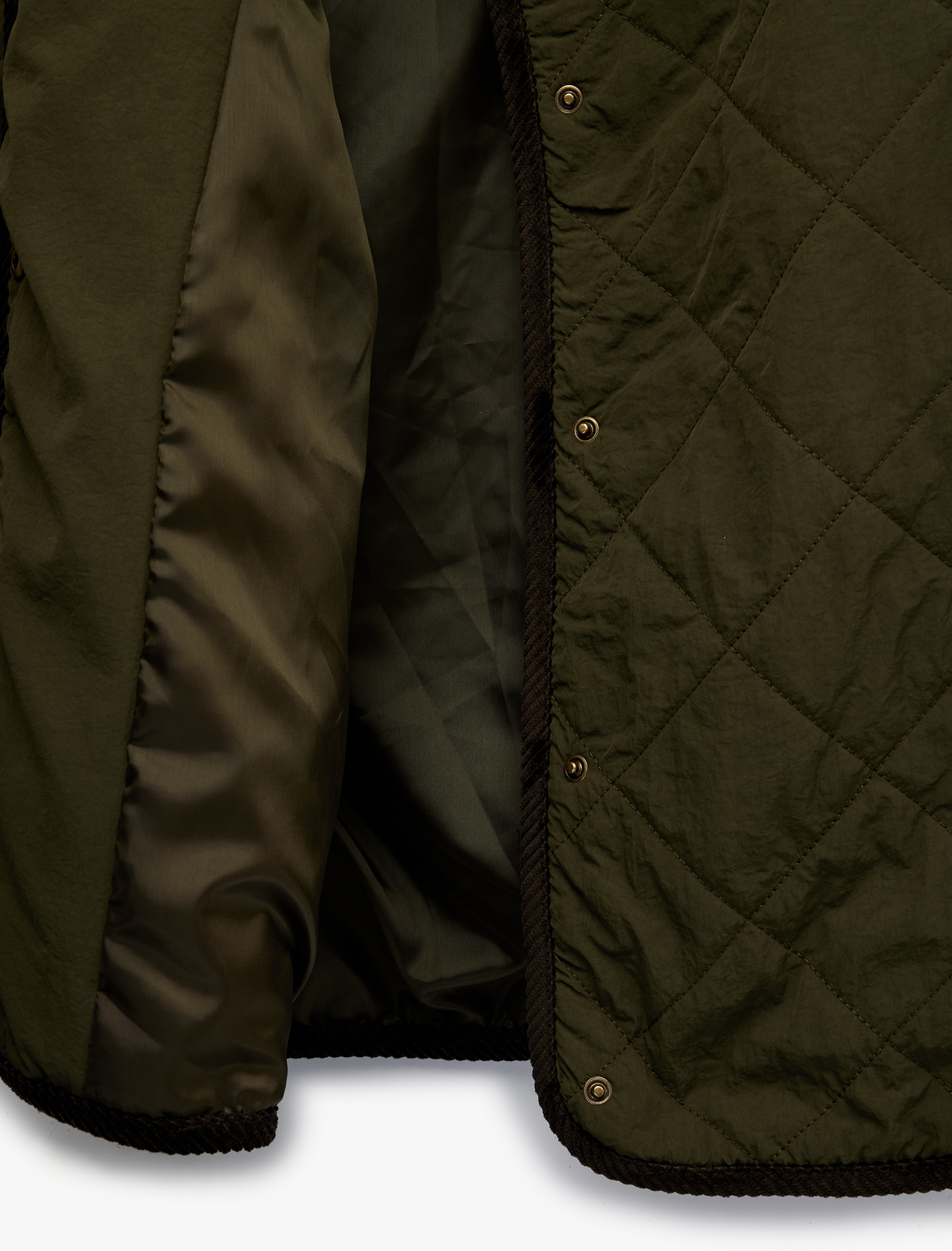   Çıtçıt Düğmeli Cep Detaylı Uzun Kollu Klasik Yaka Kapitone Ceket