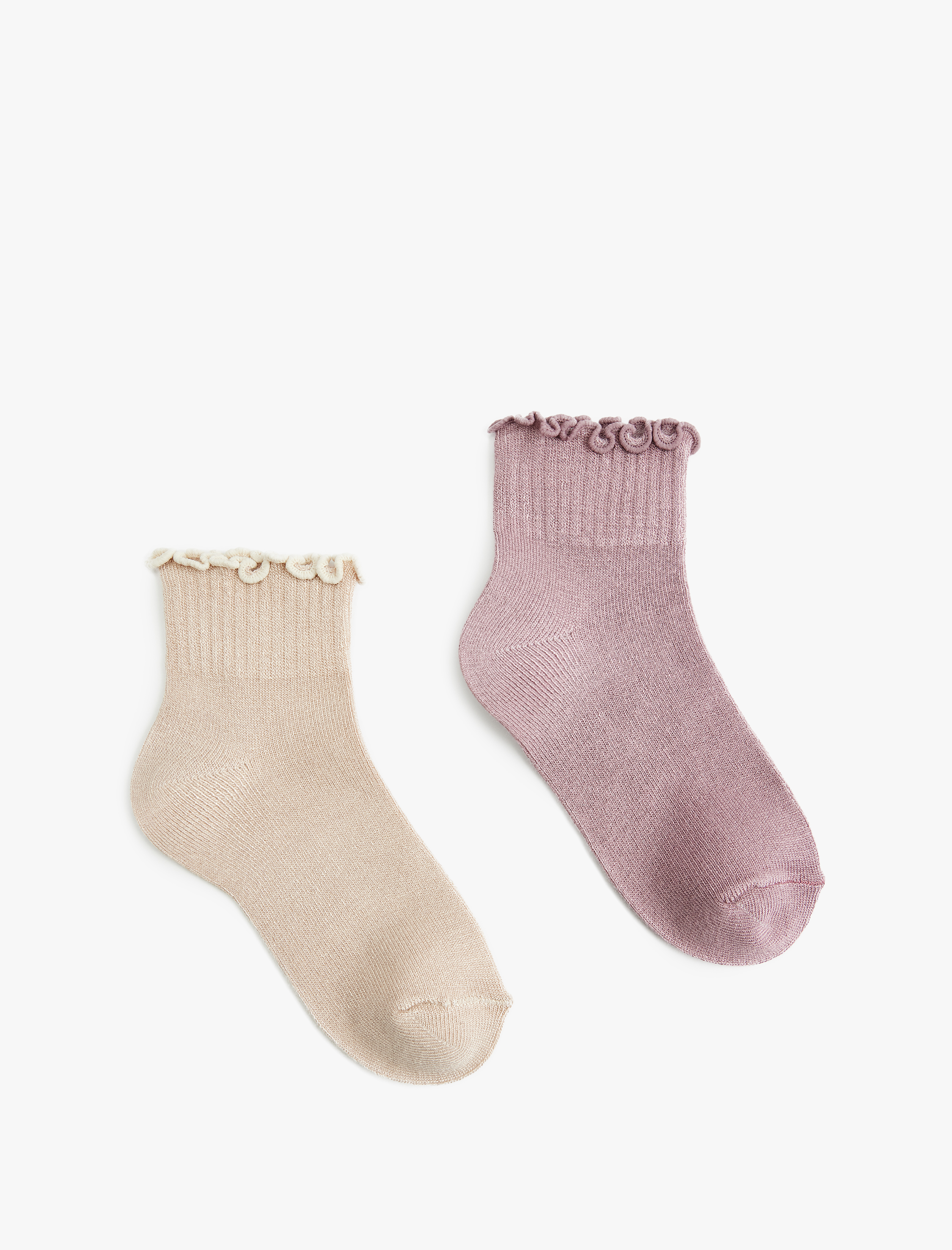  Kız Çocuk Viskon Karışımlı 2'li Çorap Seti